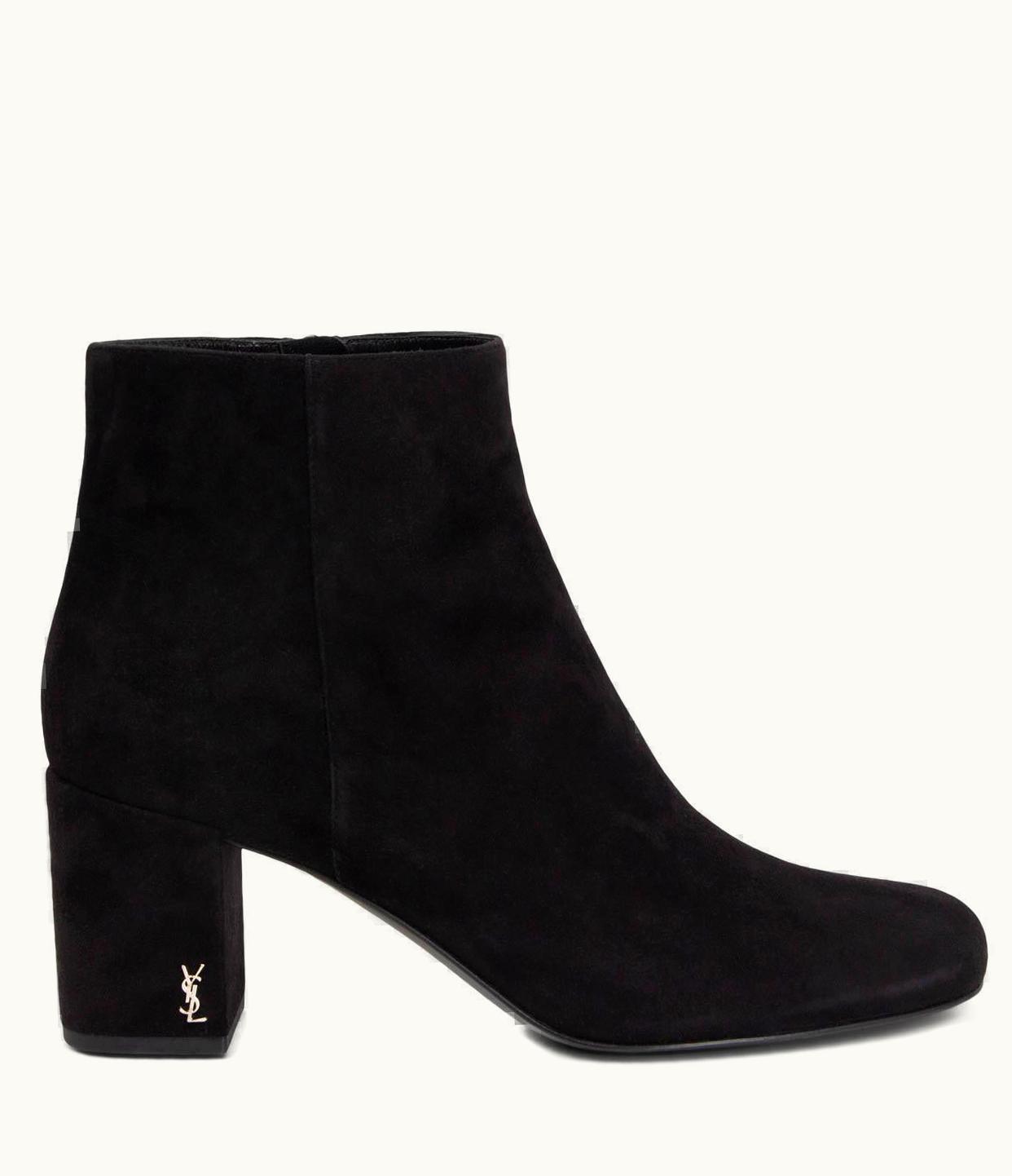 Saint Laurent Black Suede Lou 70 Ankle Boots Shoes