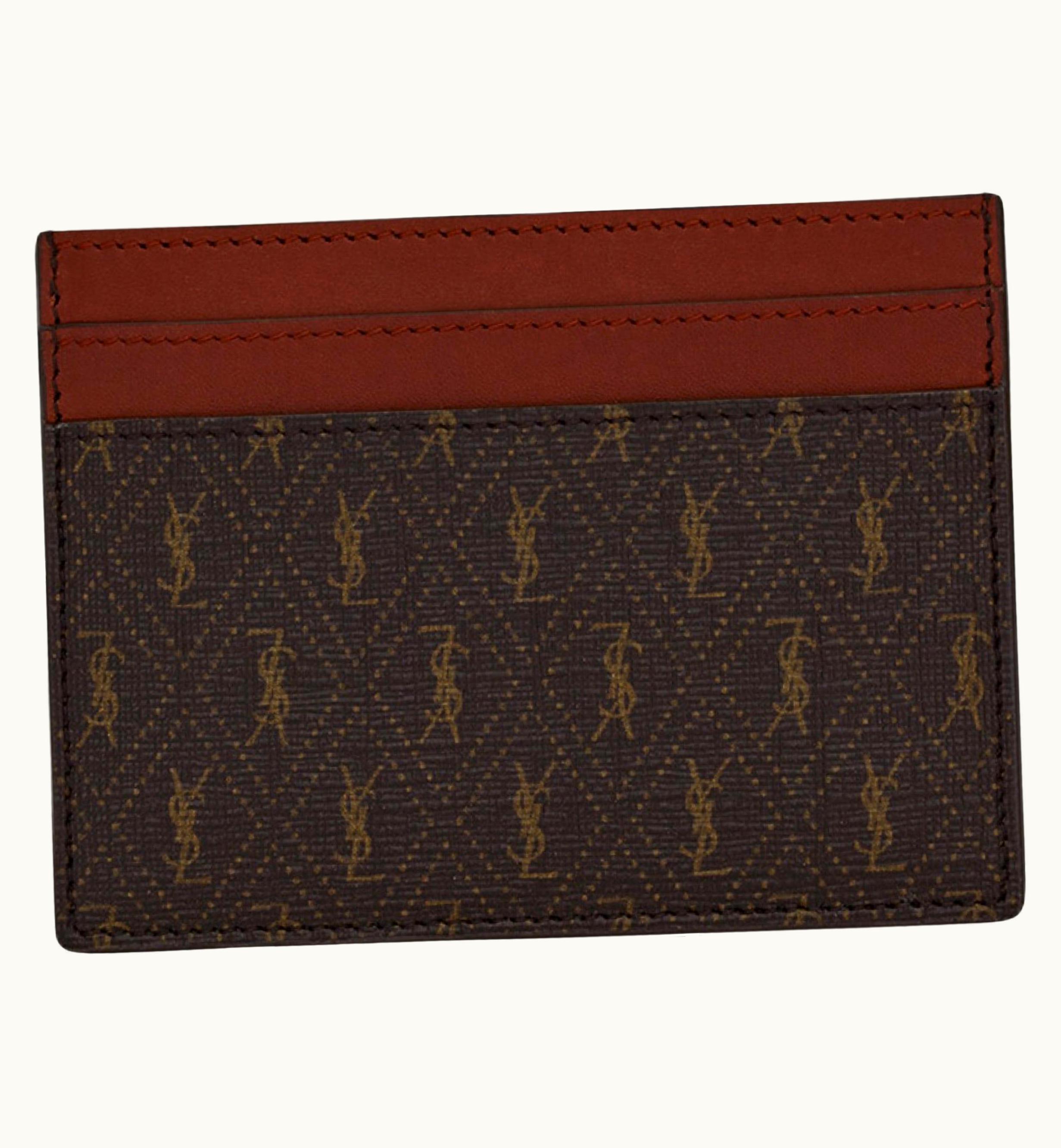 Saint Laurent Black Le Monogramme Cassandre Canvas Card Holder Wallet