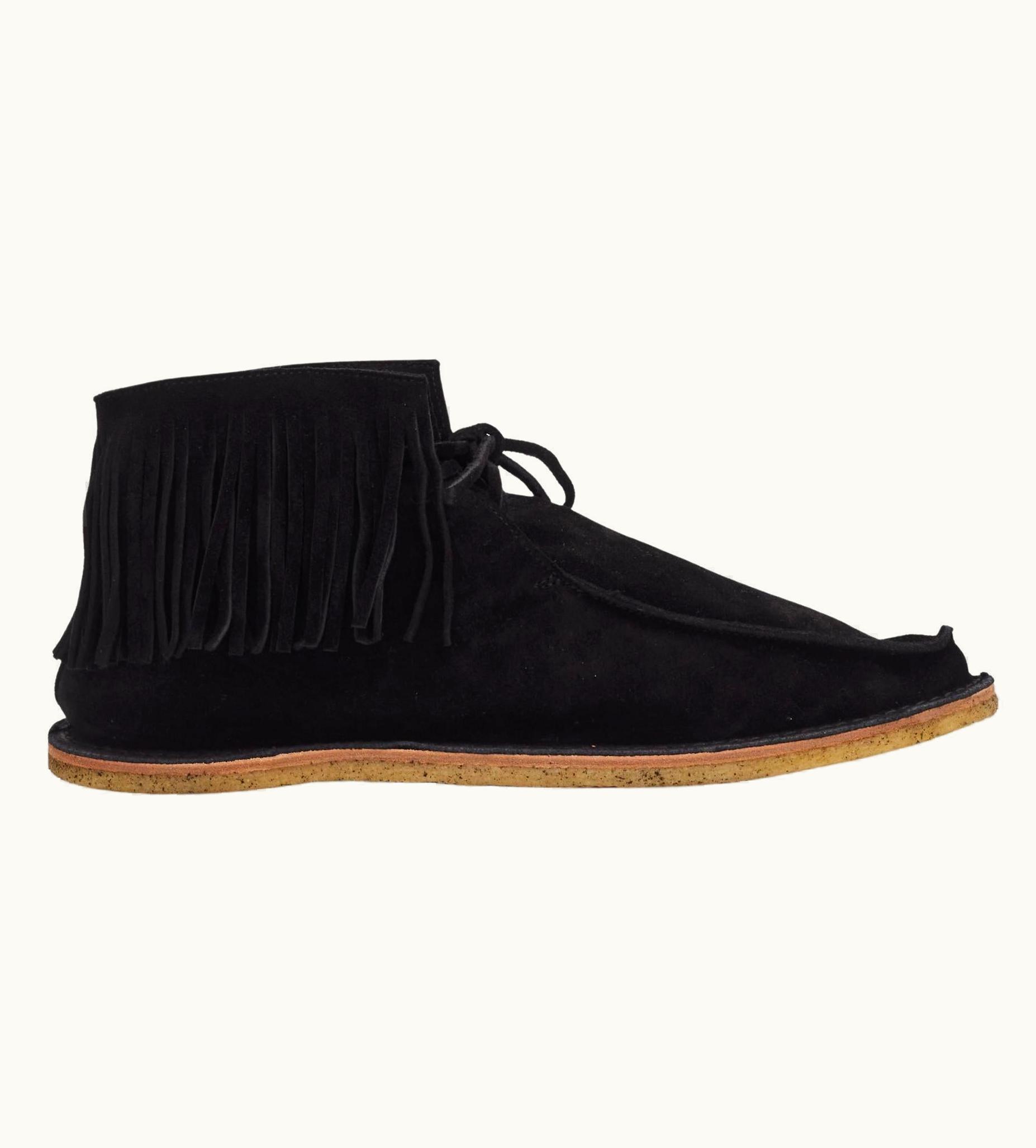 Saint Laurent Fringed Suede Black Desert Booties (43 Mens)