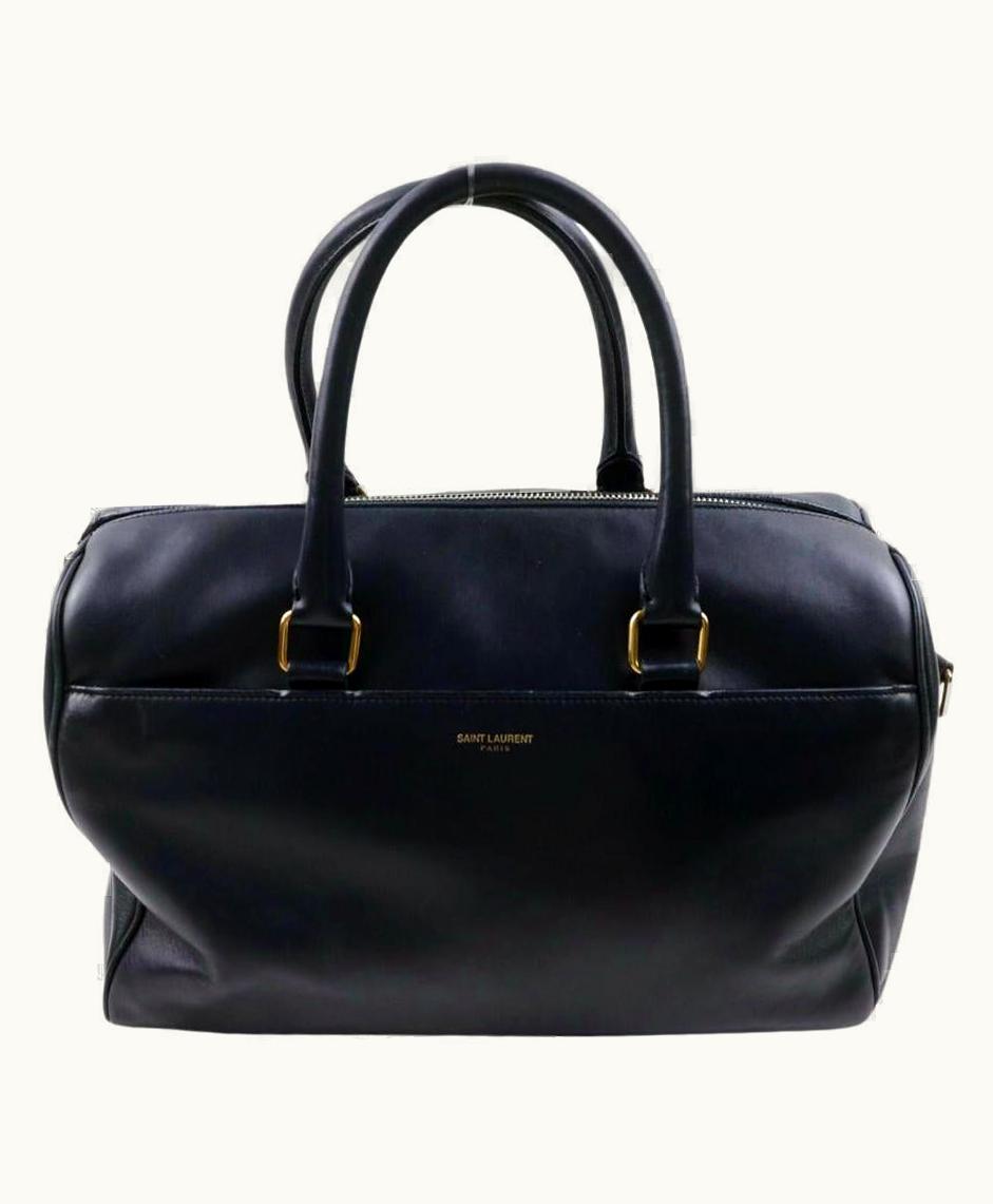 Saint Laurent Duffle Bag 12 872735 Navy Blue Leather Satchel