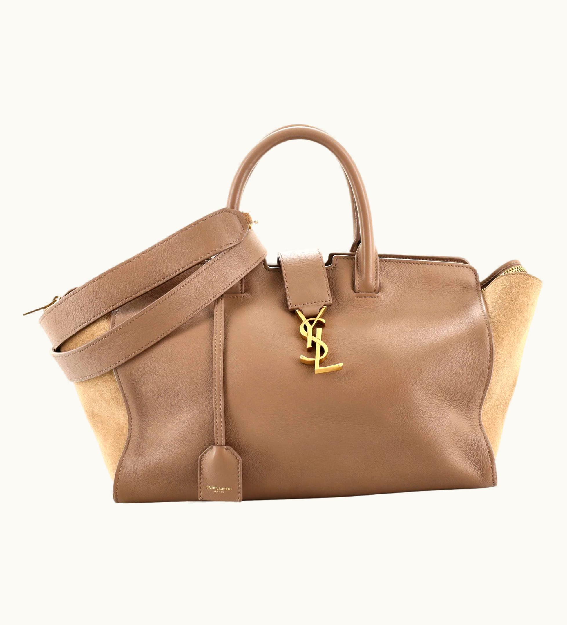 Saint Laurent Monogram Cabas Downtown Leather With Suede Small