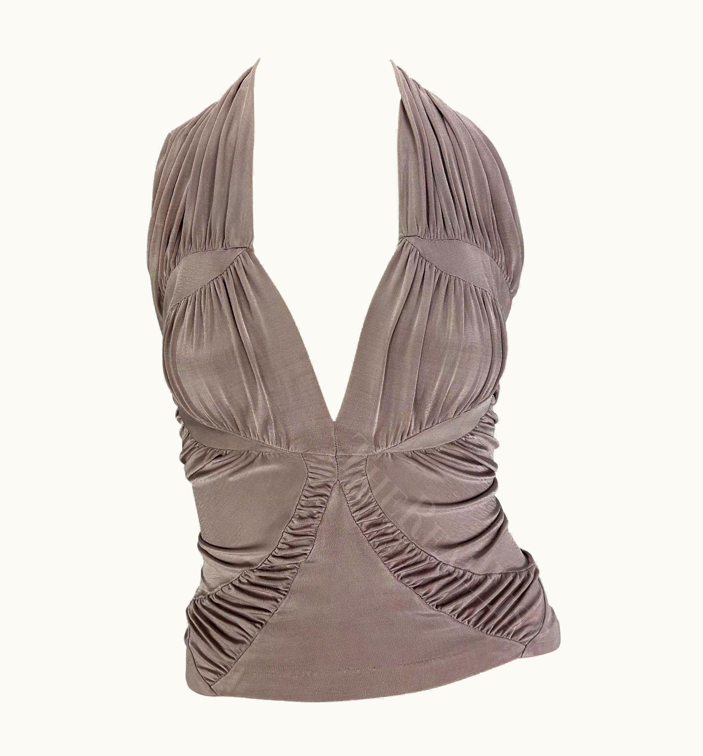 Saint Laurent S/S 2003 Yves Saint Laurent Rive Gauche By Tom Ford Blush Slinky Top