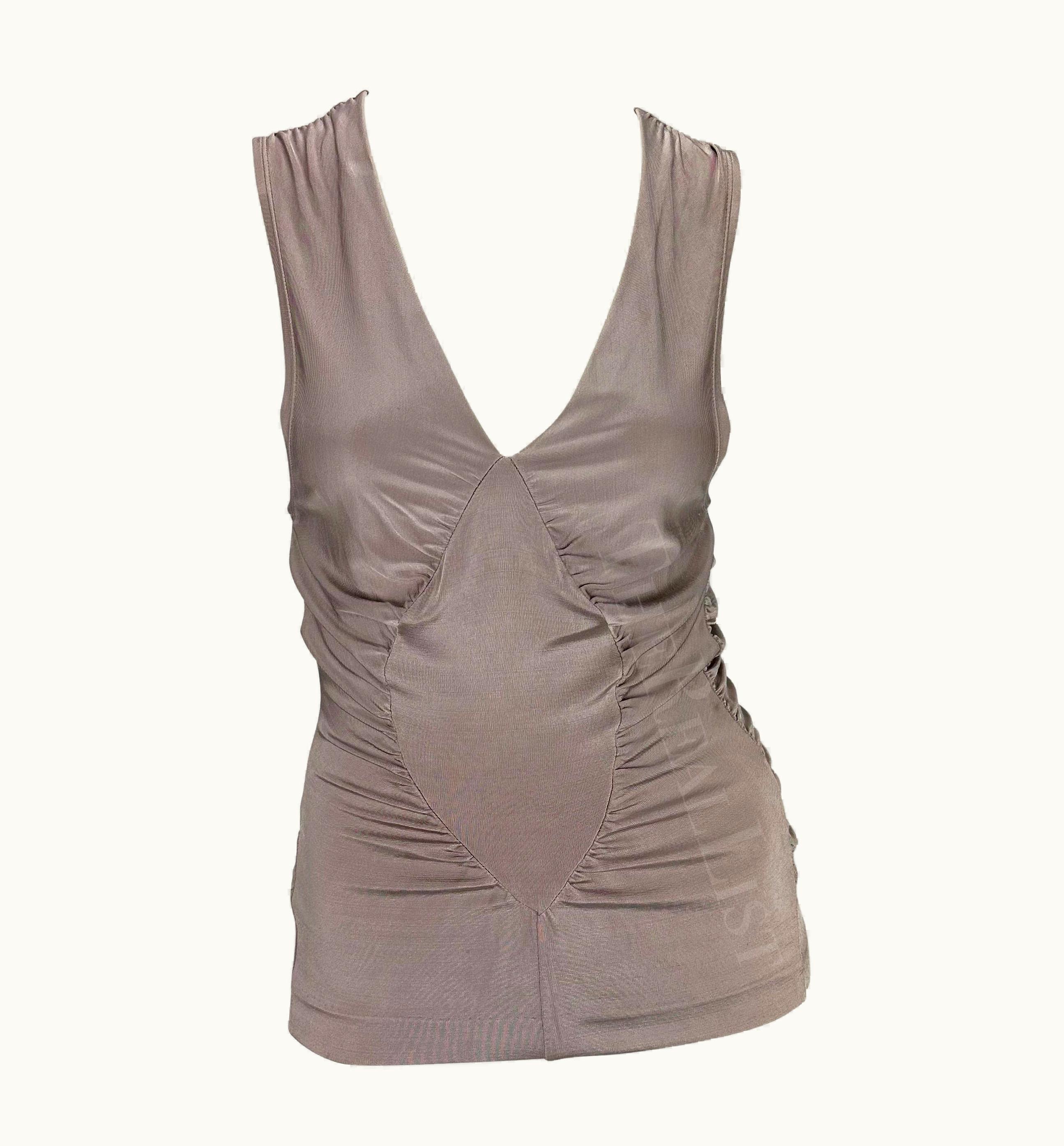 Saint Laurent S/S 2003 Yves Saint Laurent Rive Gauche By Tom Ford Blush Slinky Tank Top