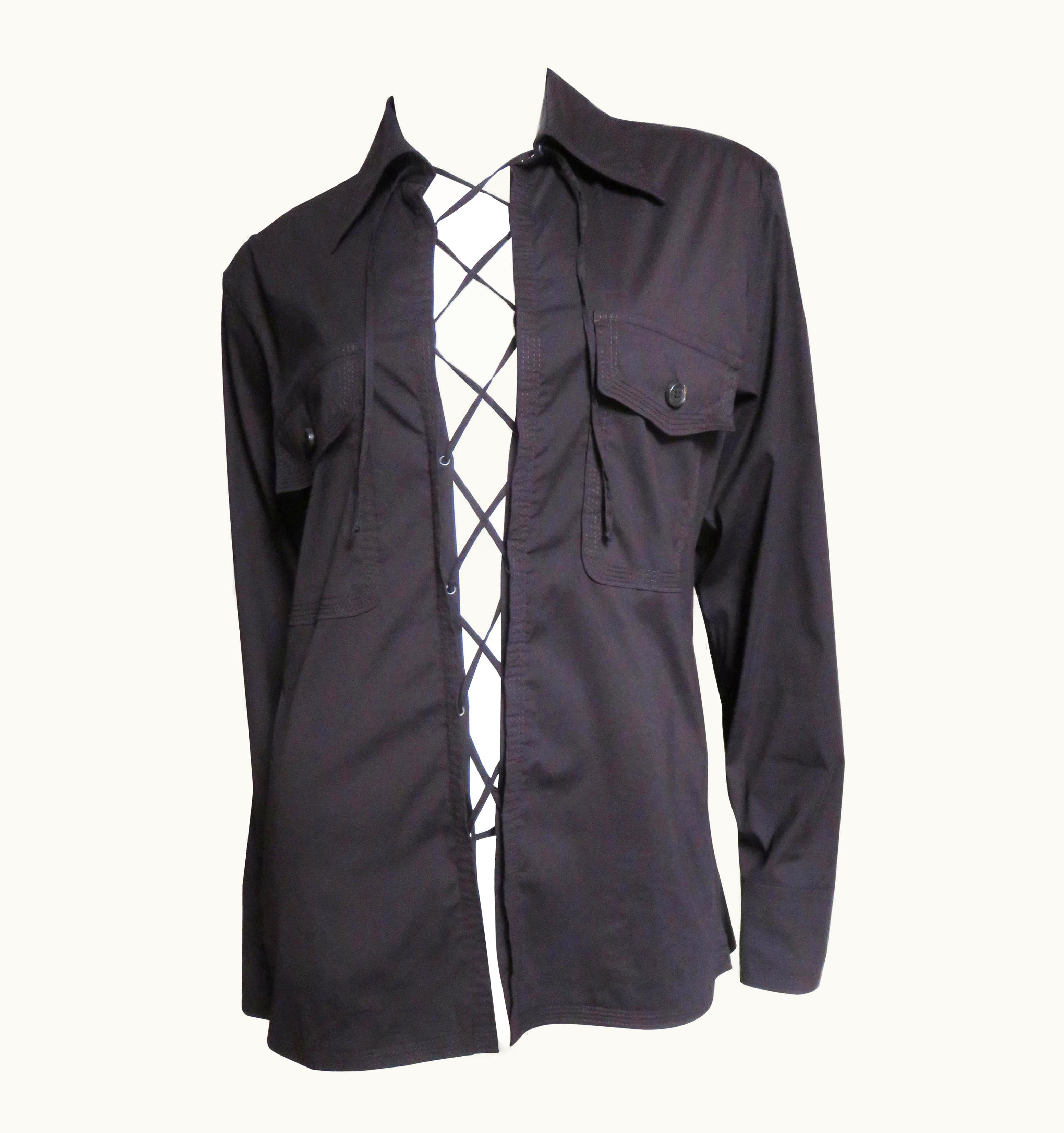 Saint Laurent Tom Ford For Yves St Laurent Lace Up Safari Shirt