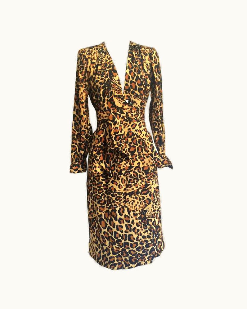 Saint Laurent Yves Saint Laurent Leopard Skirt Suit, Fall-Winter 1986