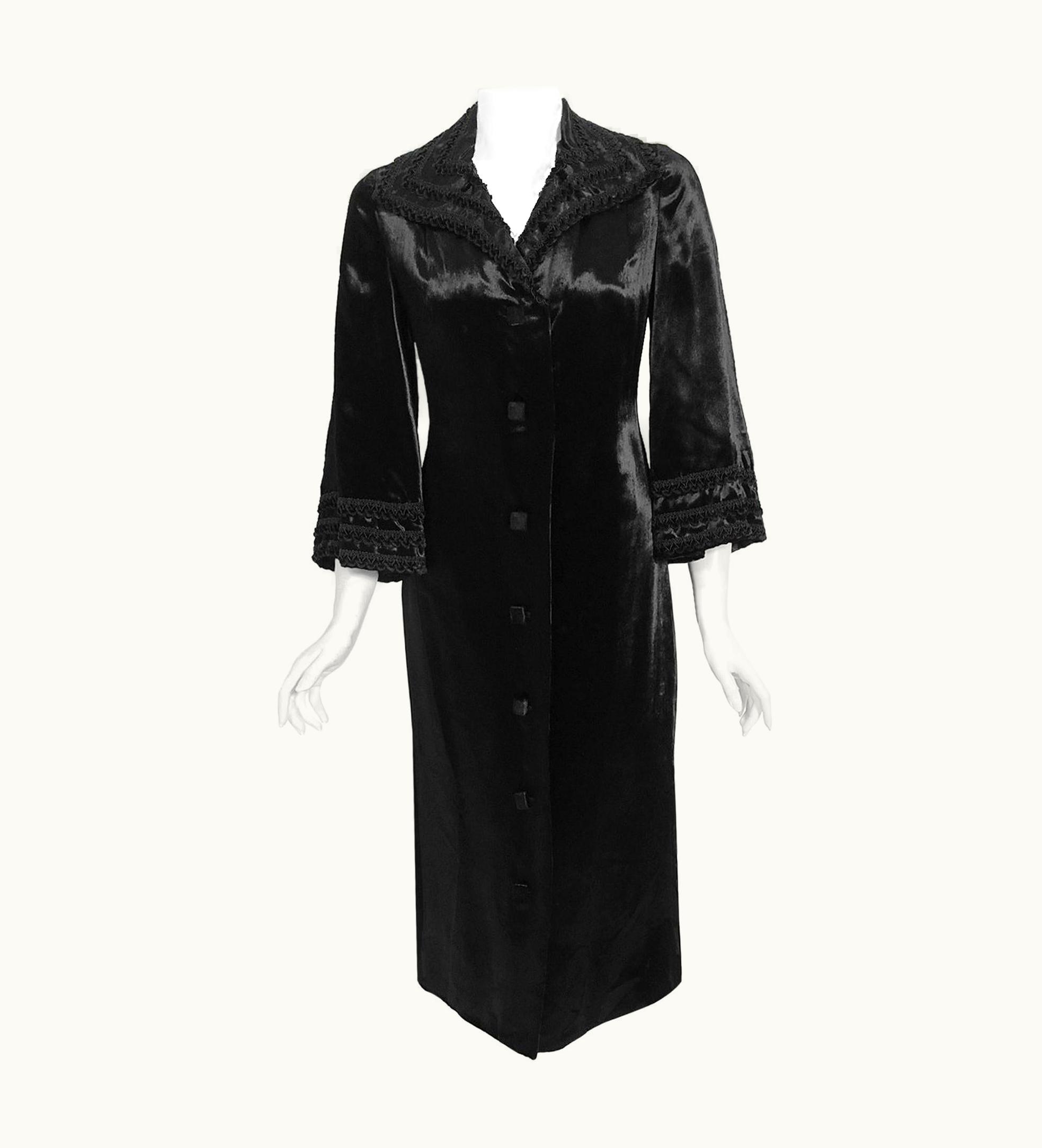 Saint Laurent Vintage 1986 Yves Saint Laurent Haute Couture Black Embroidered Pony Hair Jacket