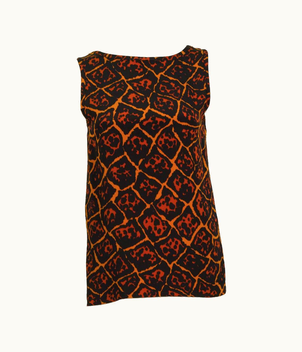 Saint Laurent 1980' Yves Saint Laurent YSL Leopard Print Silk Tank