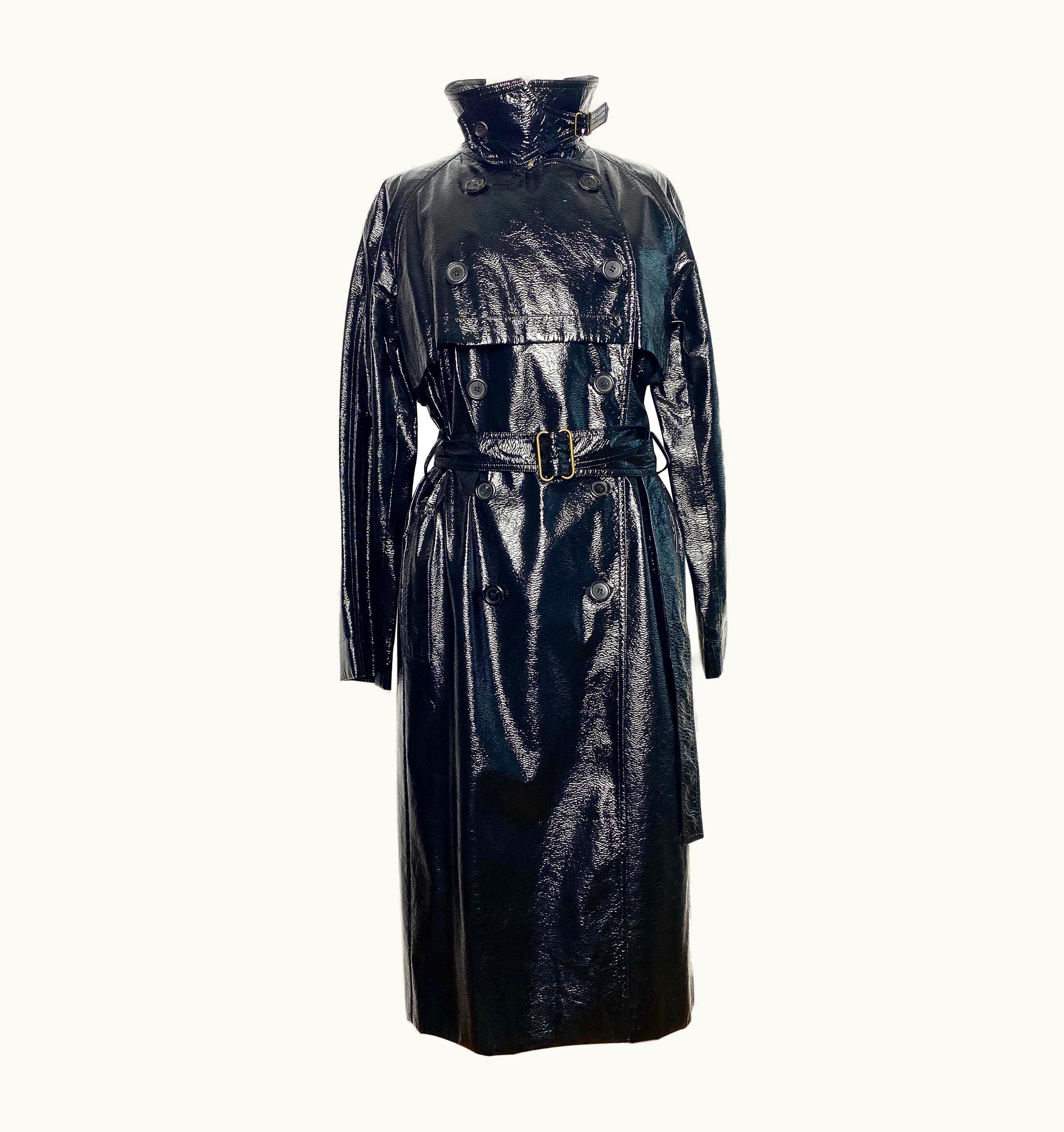 Saint Laurent Yves Saint Laurent Trench Coat Circa 1990 Black Patent