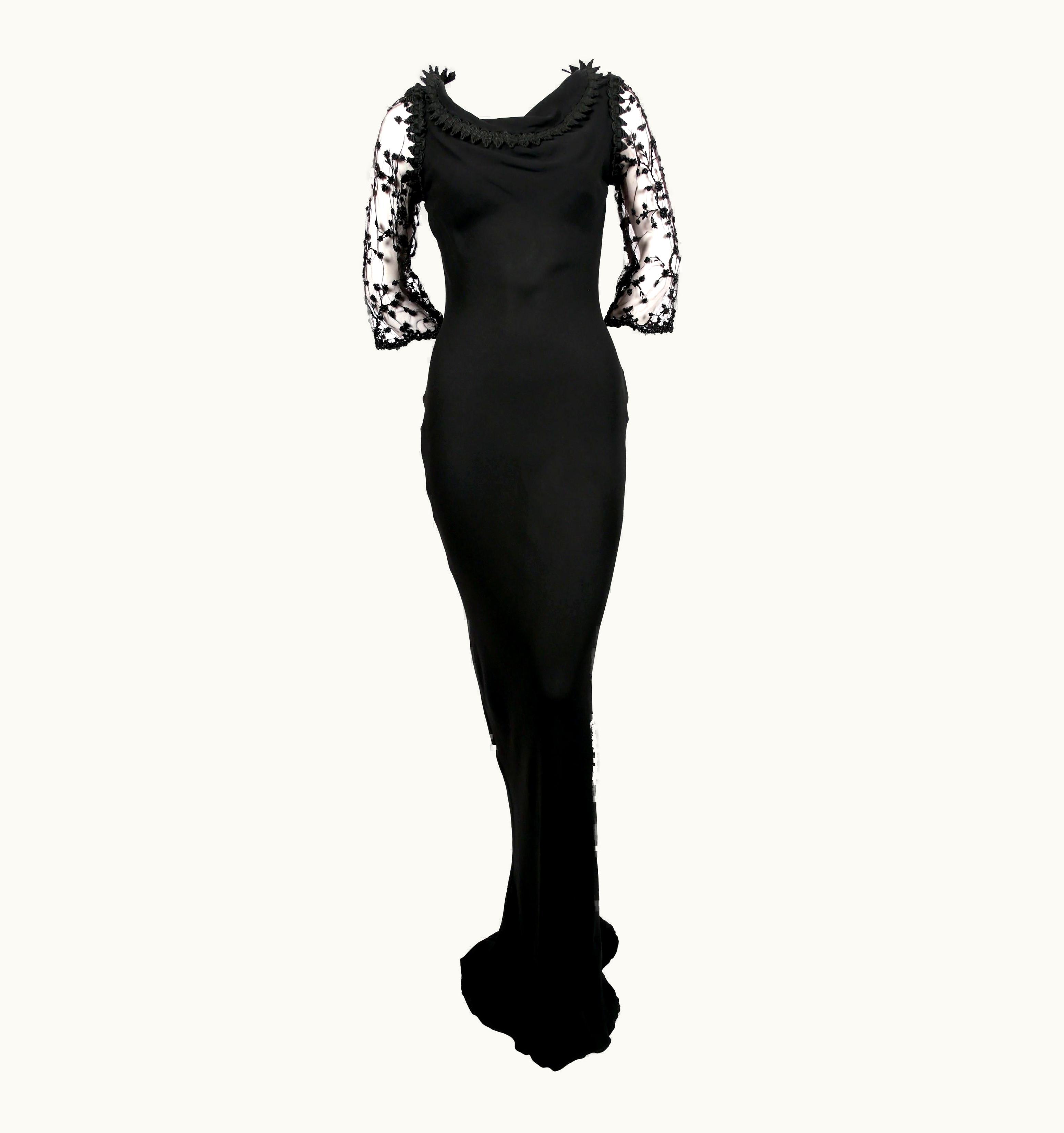 Saint Laurent 1990' Yves Saint Laurent Silk Mousseline Bias Cut Gown With Beading