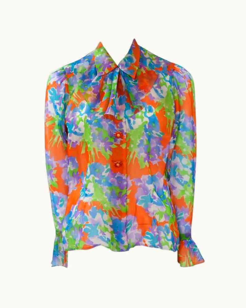 Saint Laurent Yves Saint Laurent Haute Couture Blouse, Circa 1993