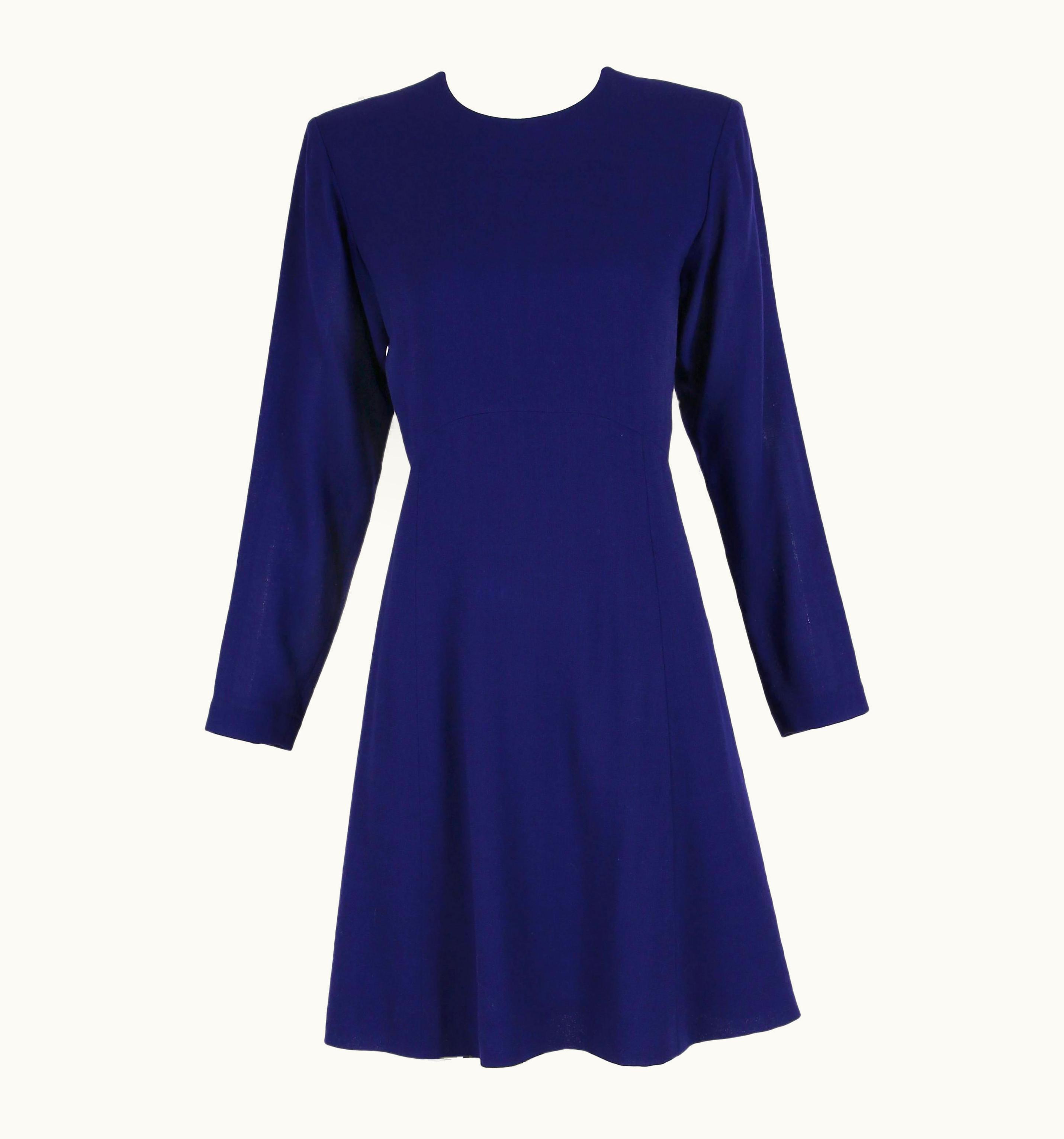 Saint Laurent Yves Saint Laurent YSL Purple Knee-Length Day Dress
