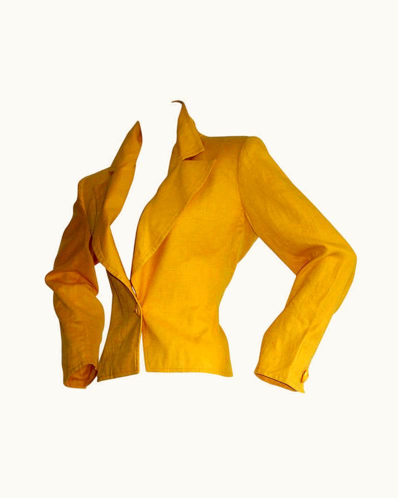 Saint Laurent Vintage YSL Jacket Yves Saint Laurent Rive Gauche Bright Yellow Blazer