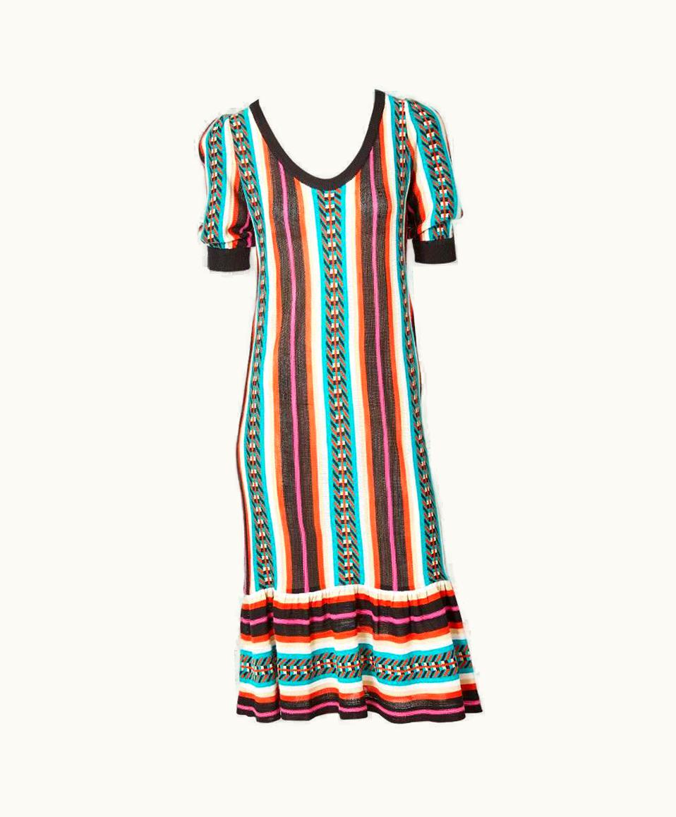 Saint Laurent Yves Saint Laurent Bold Stripe Knit Day Dress