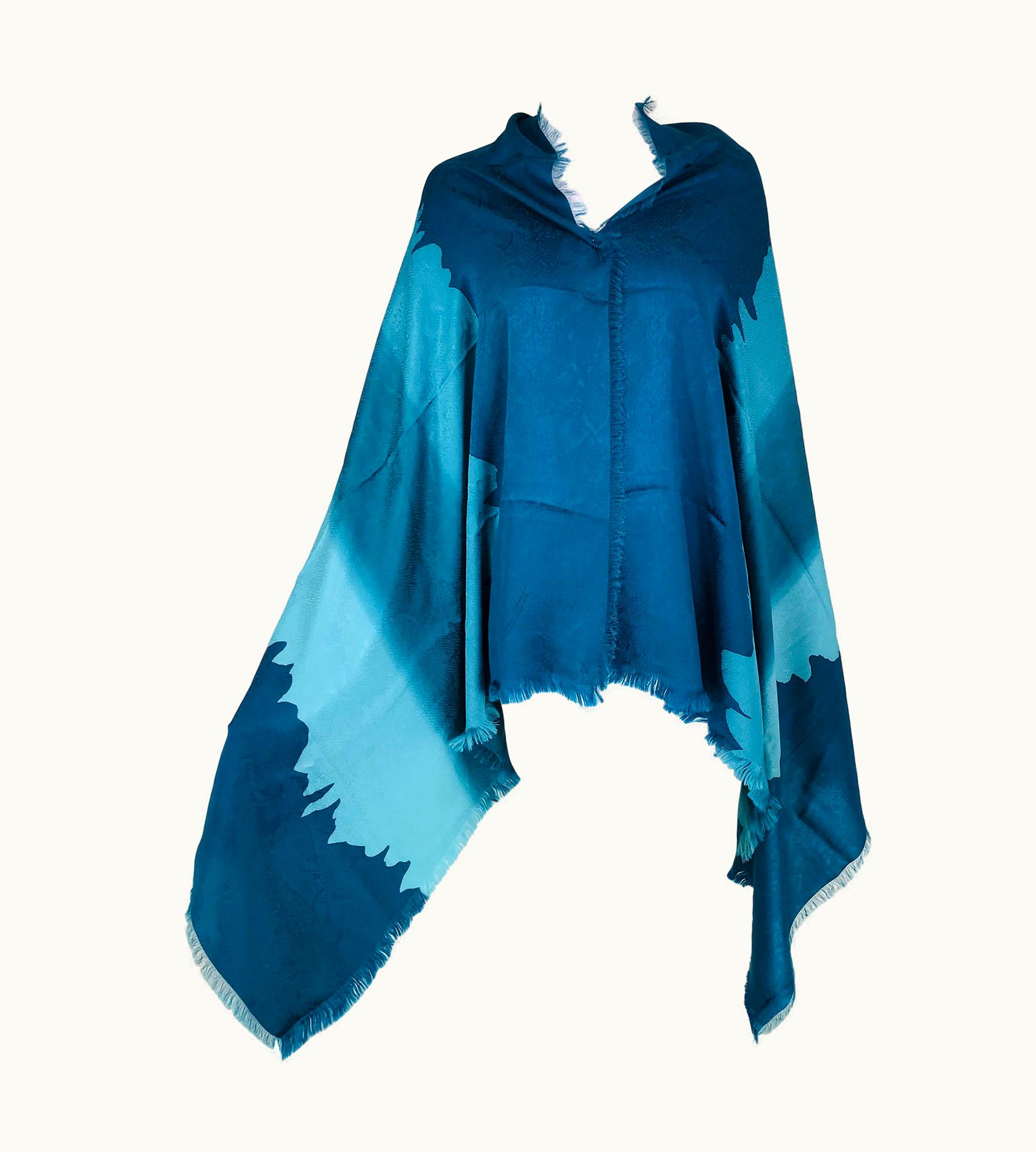 Saint Laurent Yves Saint Laurent Rive Gauche Long Rectangle Textured Silk Scarf/Shawl