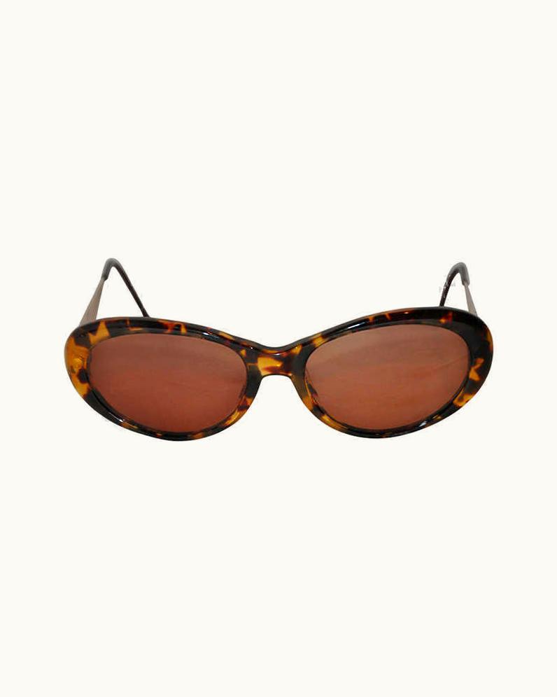 Saint Laurent Yves Saint Laurent Tortoise Shell With Textured Gold Hardware Sunglasses