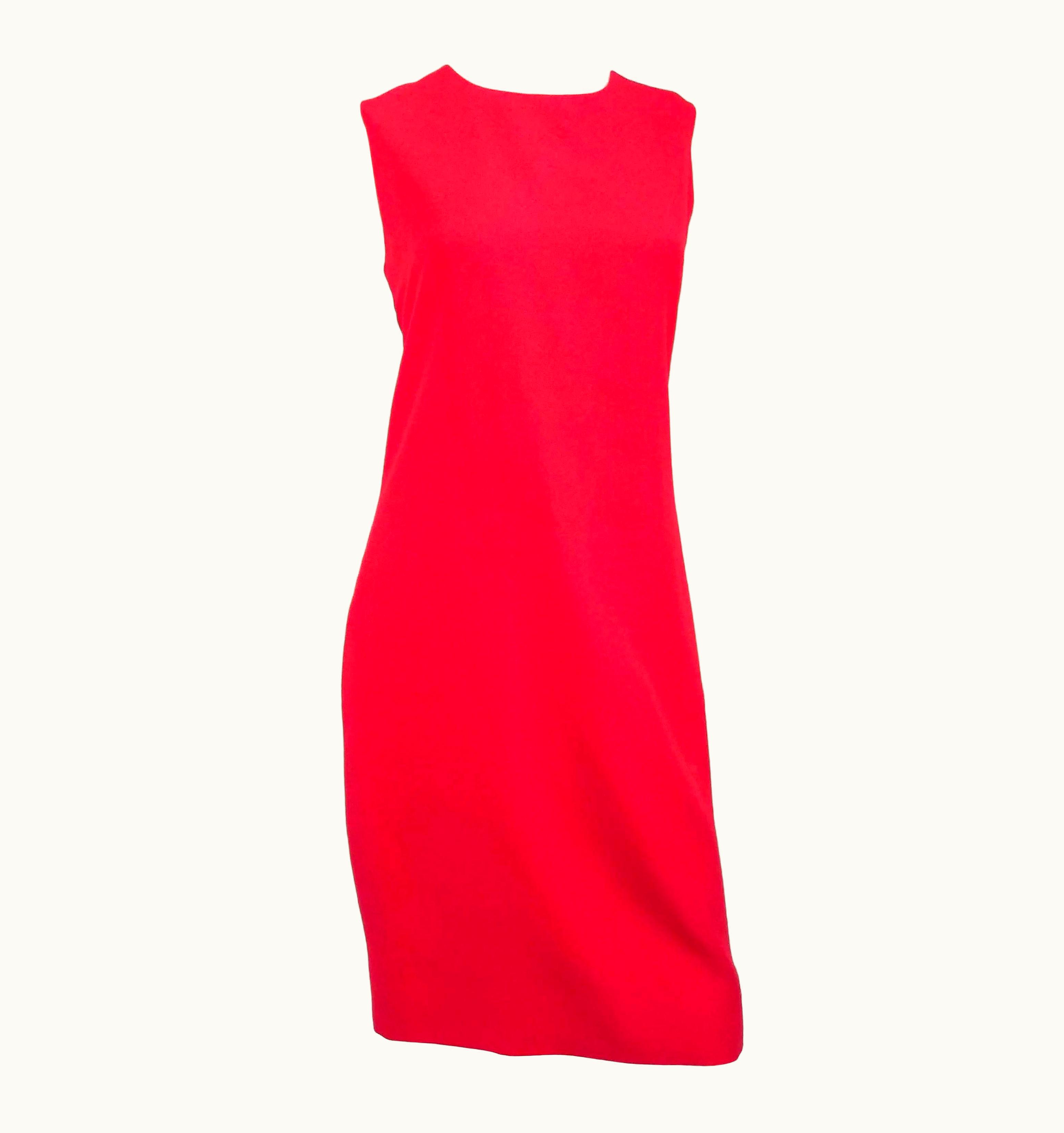 Saint Laurent Yves Saint Laurent Rive Gauche Red Sheath Dress