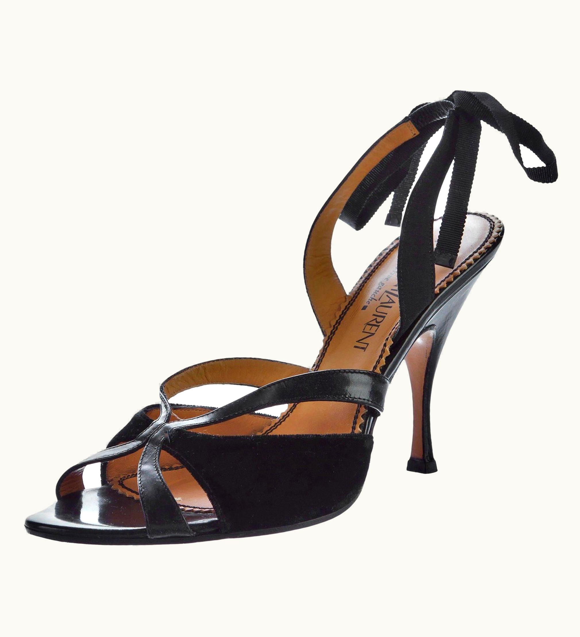 Saint Laurent Tom Ford For Yves Saint Laurent YSL Velvet Leather Heels