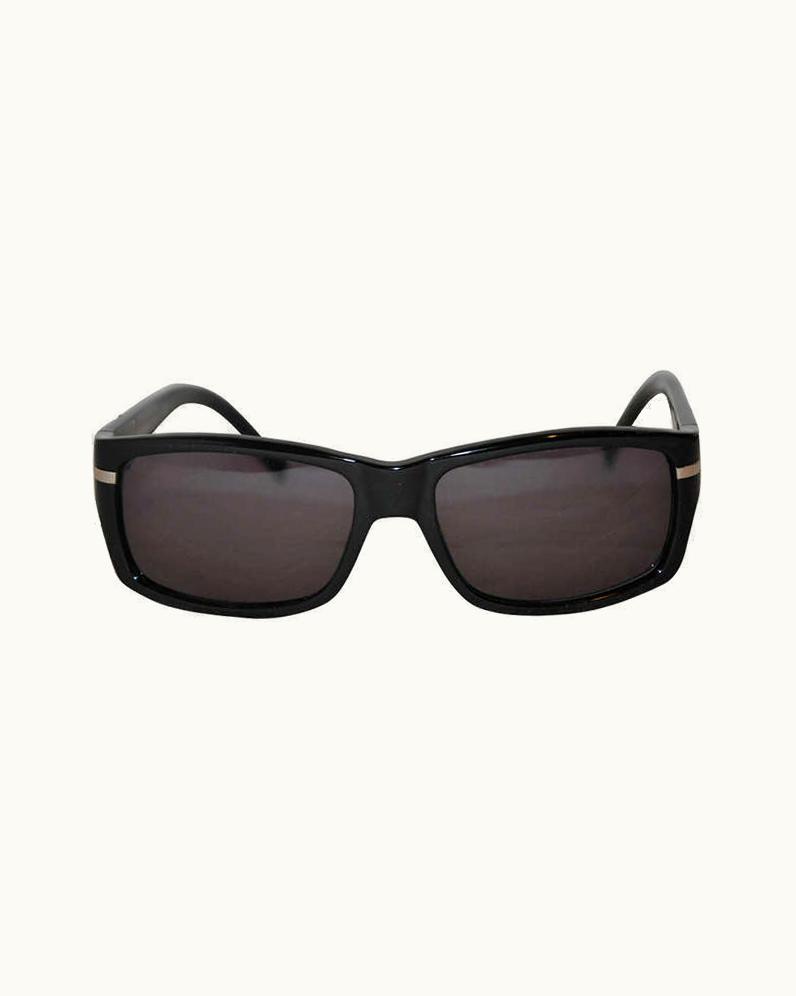 Saint Laurent Yves Saint Laurent Black Lucite With Gold Hardware Sunglasses