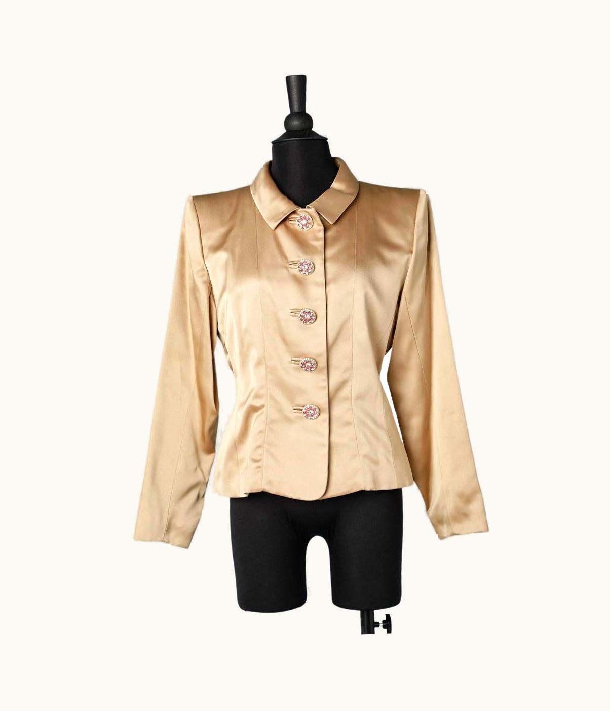 Saint Laurent Evening Jacket With Rhinestone Buttons Yves Saint Laurent Rive Gauche