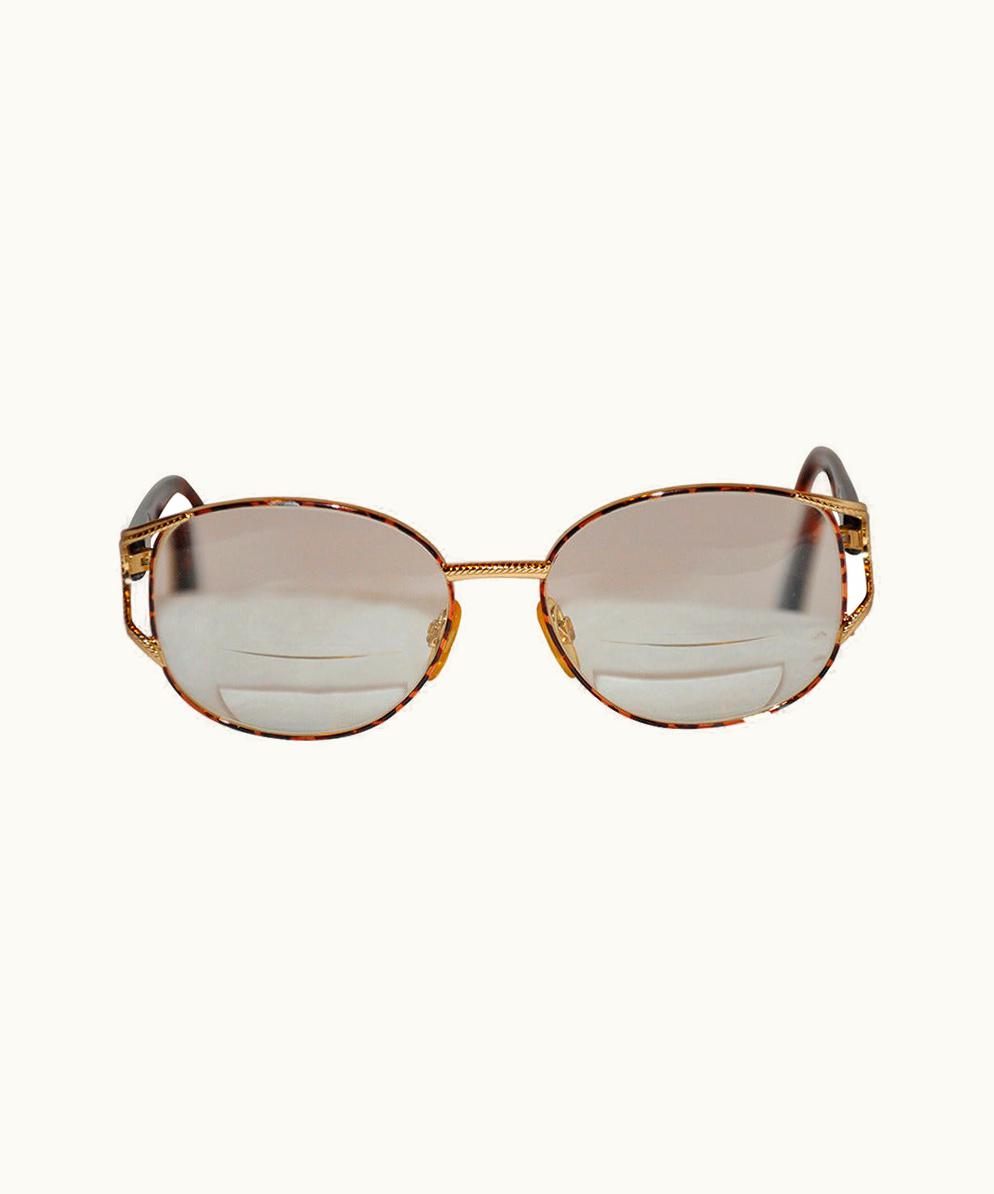 Saint Laurent Yves Saint Laurent Gilded Gold Hardware With Tortoise Shell Eyeglasses