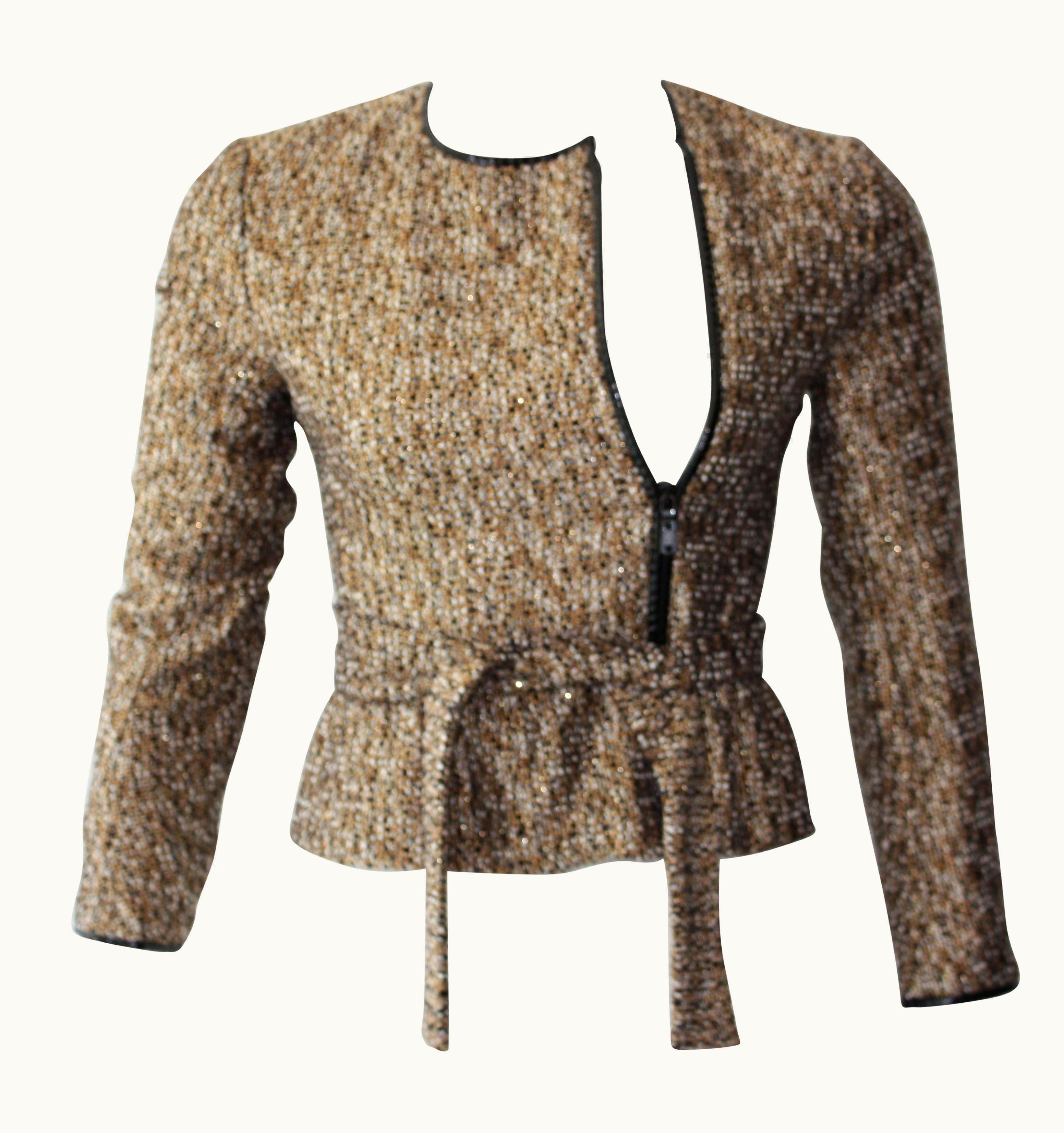 Saint Laurent Vintage YSL Metallic Belted Jacket