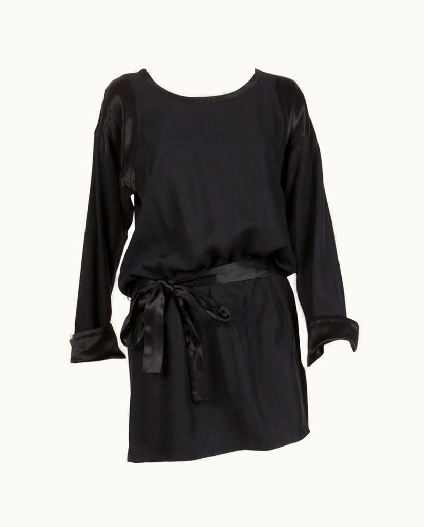 Saint Laurent 1990s Yves Saint Laurent Black Fluid Short Dress