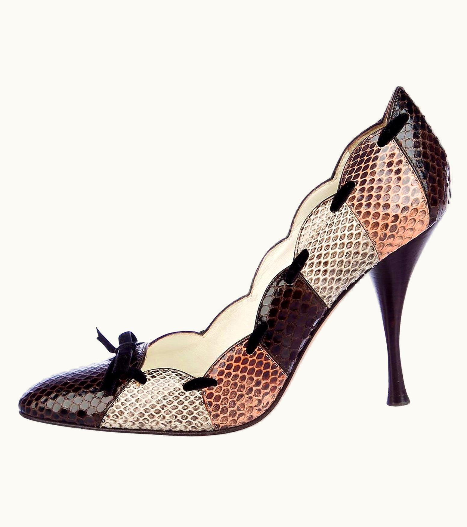 Saint Laurent Tom Ford For Yves Saint Laurent YSL Snakeskin Heels Pumps