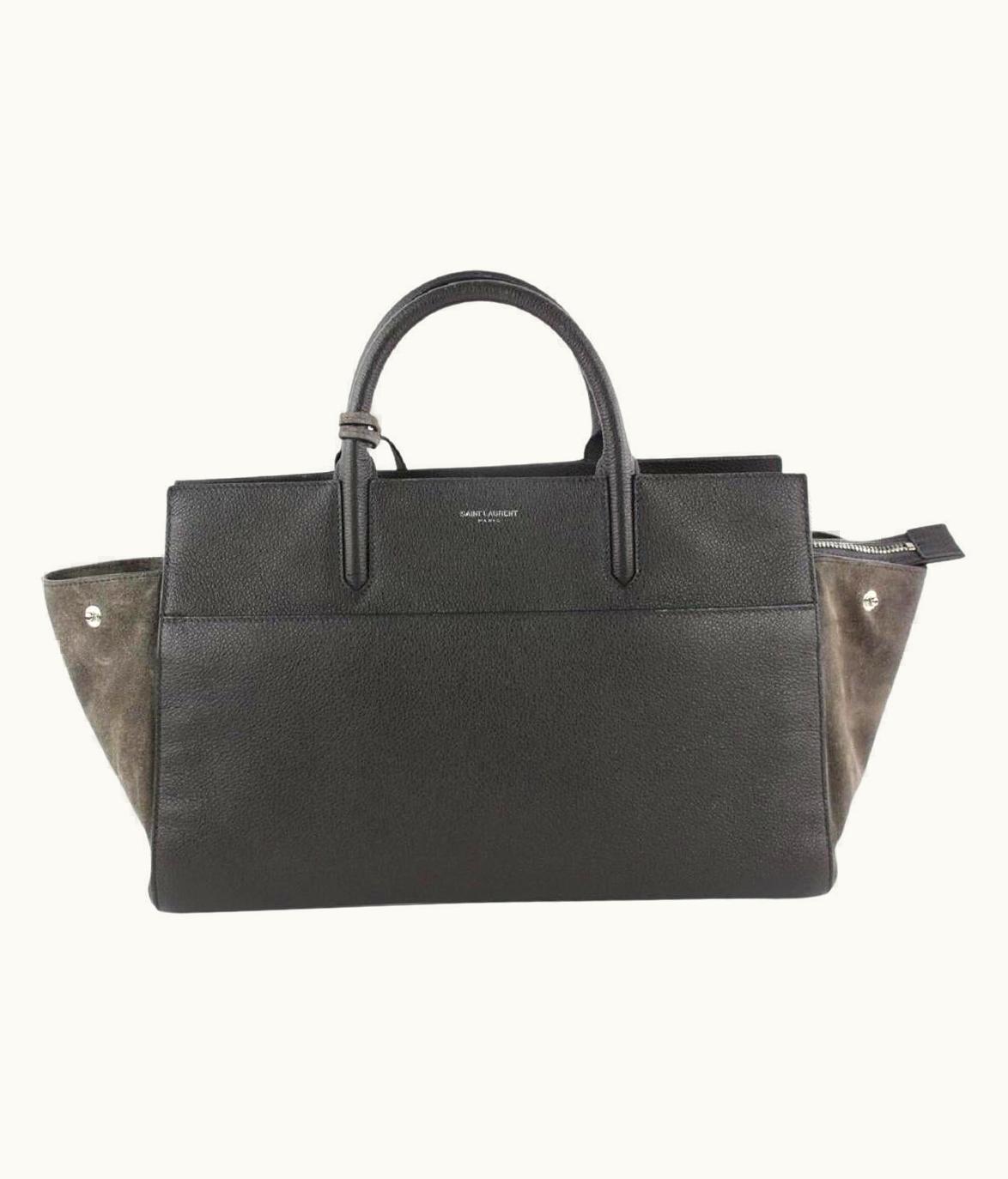 Saint Laurent Saint Laurent Cabas Rive Gauche Anthracite Small 2way 16mz1019 Grey Leather Tote