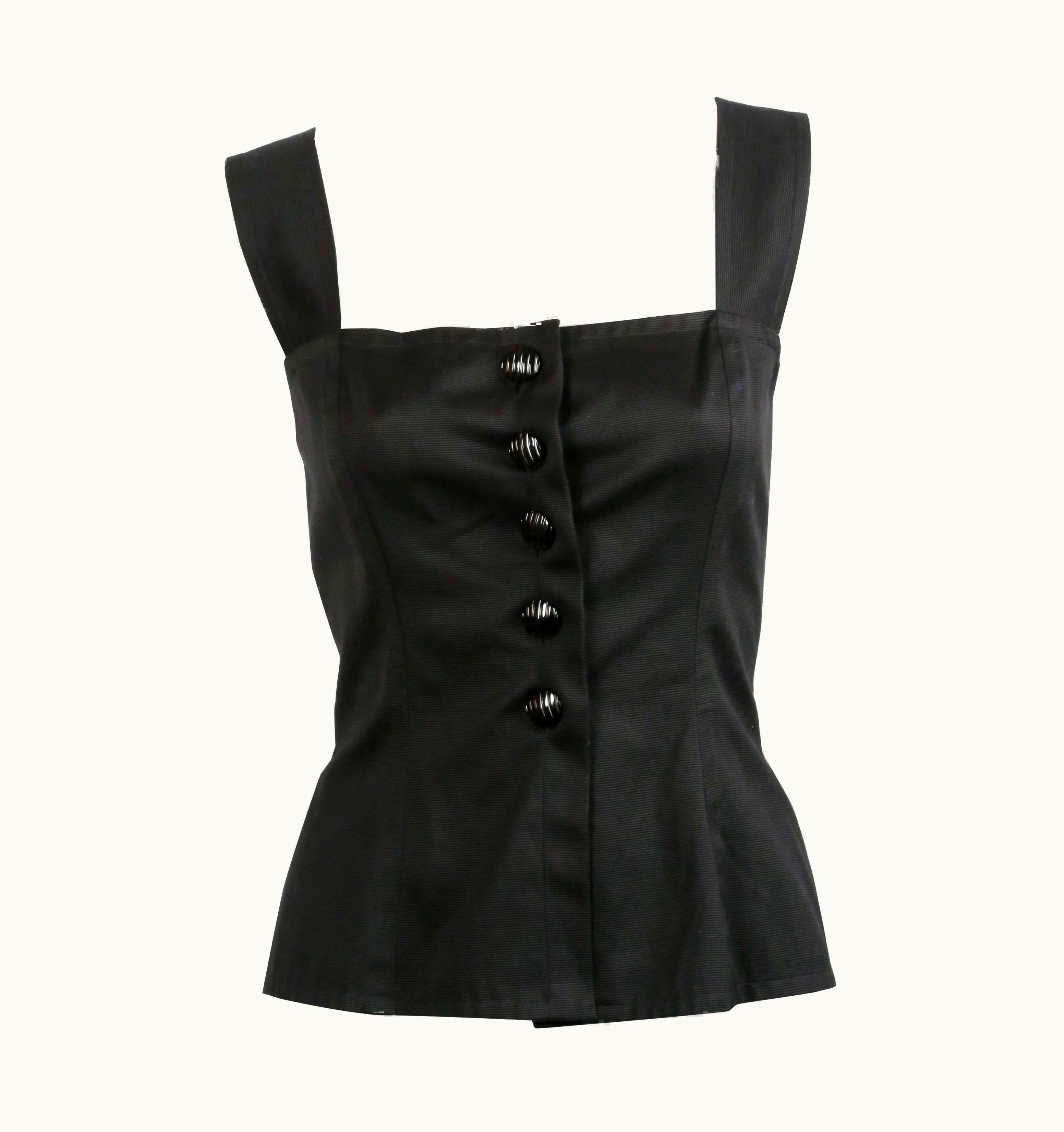 Saint Laurent 1990' Yves Saint Laurent Black Bustier Top