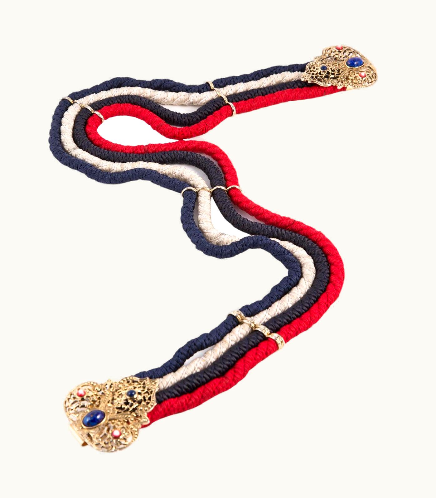 Saint Laurent 1991s Yves Saint Laurent YSL Catwalk Multicolour Braided Belt