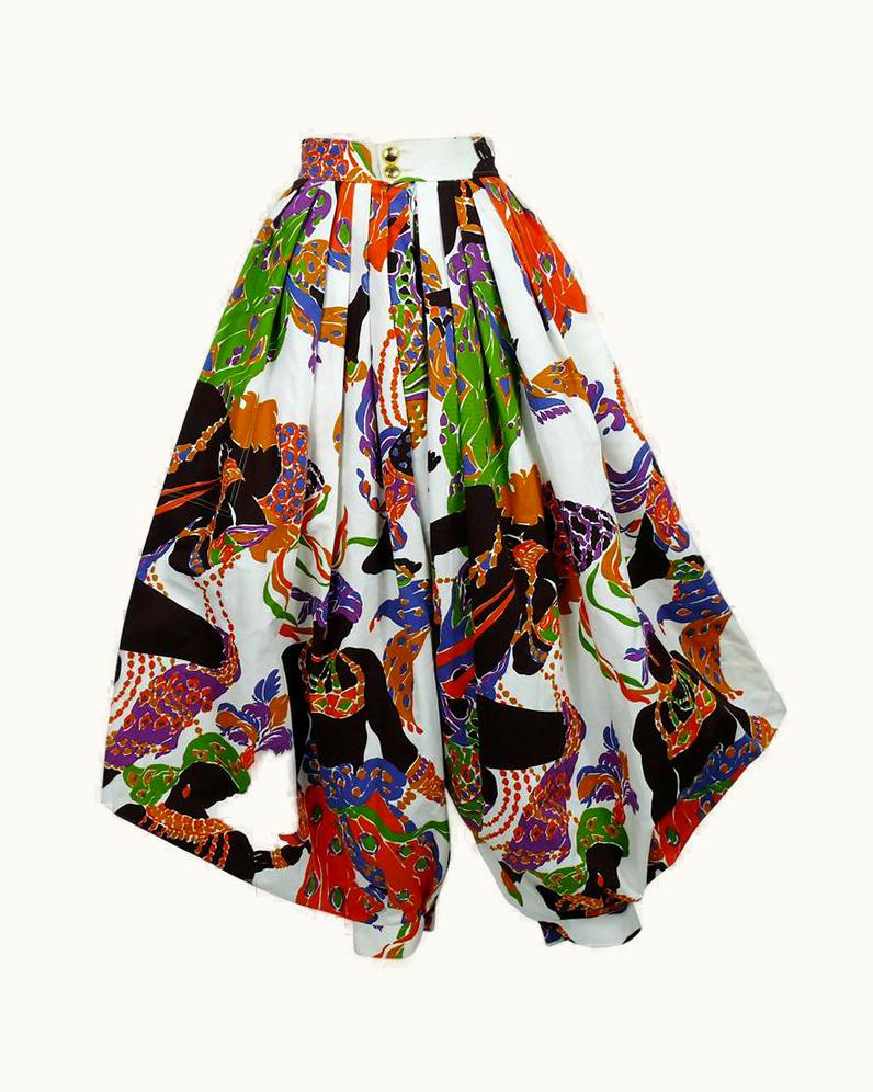 Saint Laurent Yves Saint Laurent YSL Vintage 1991 Rare Runway Leon Baskt Print Harem Pants