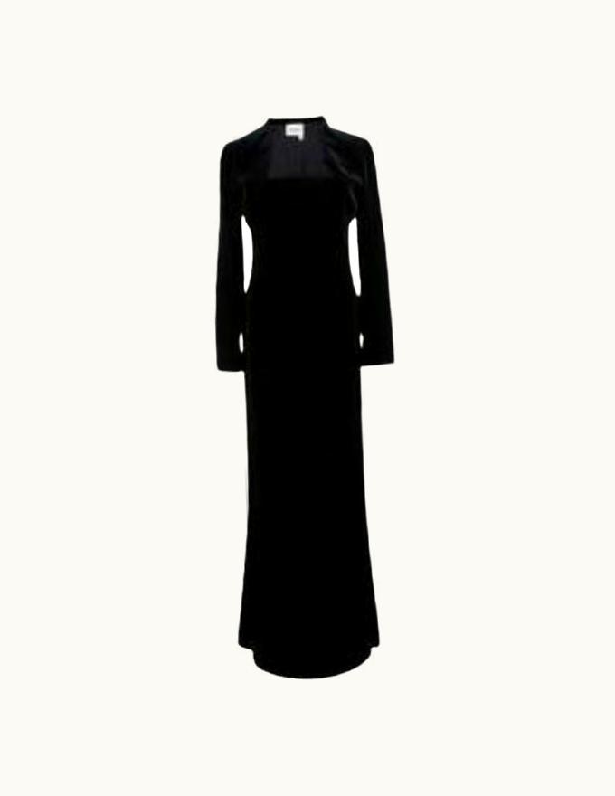 Saint Laurent Saint Laurent Black Velvet Strapless Gown & Bolero