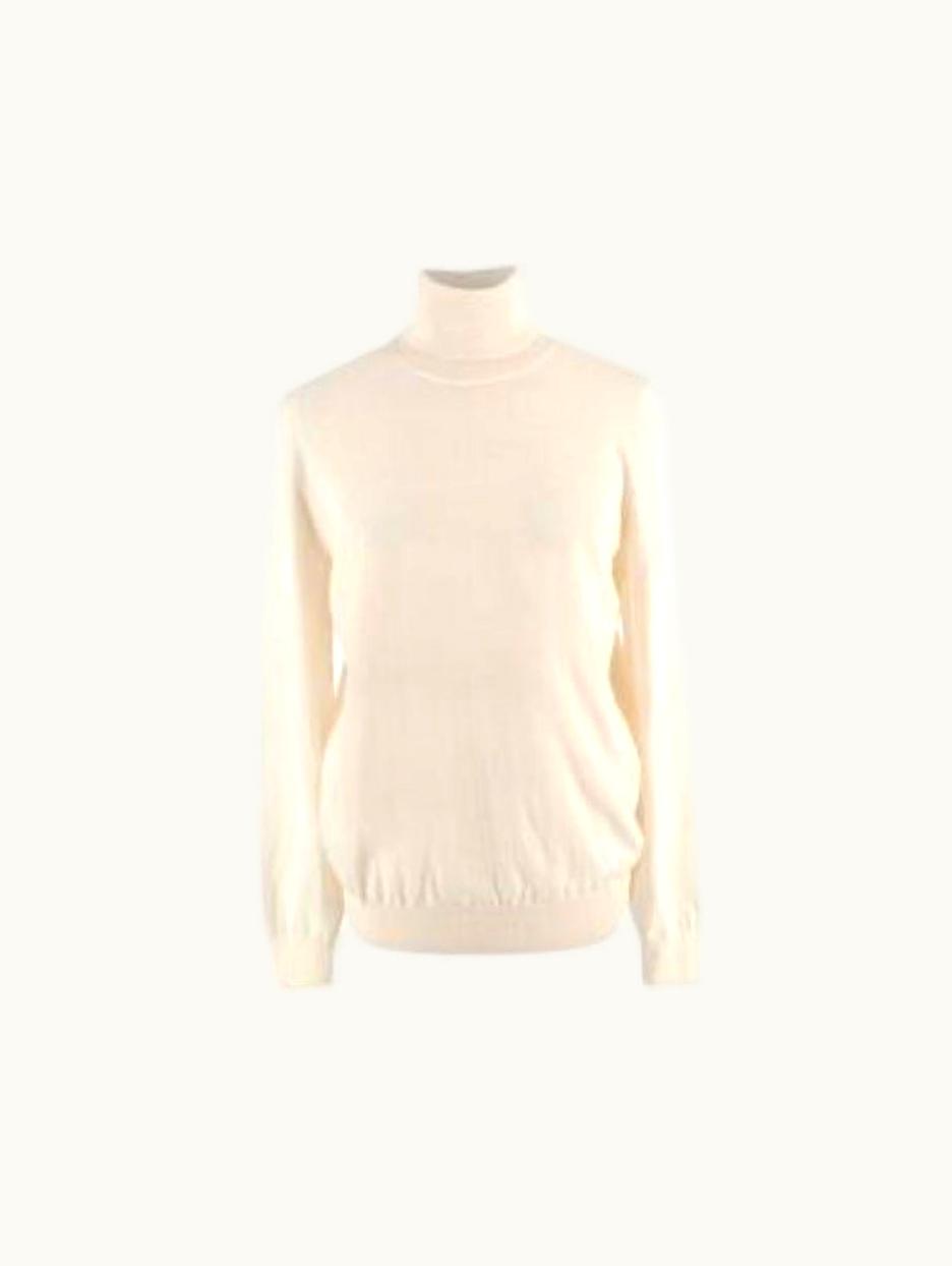 Saint Laurent Saint Laurent Cream Virgin Wool Turtleneck Jumper