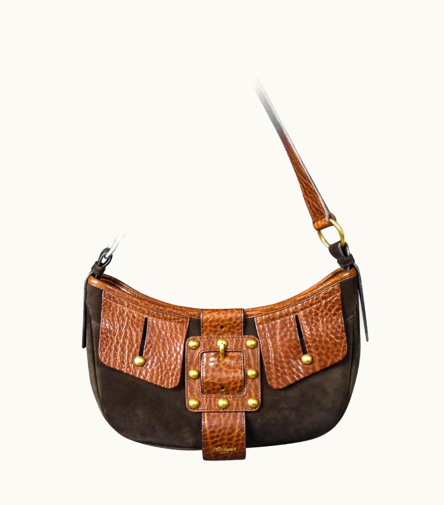 Saint Laurent An Yves Saint Laurent Rive Gauche Bag In Leather And suede'Saharienne Circa 1995