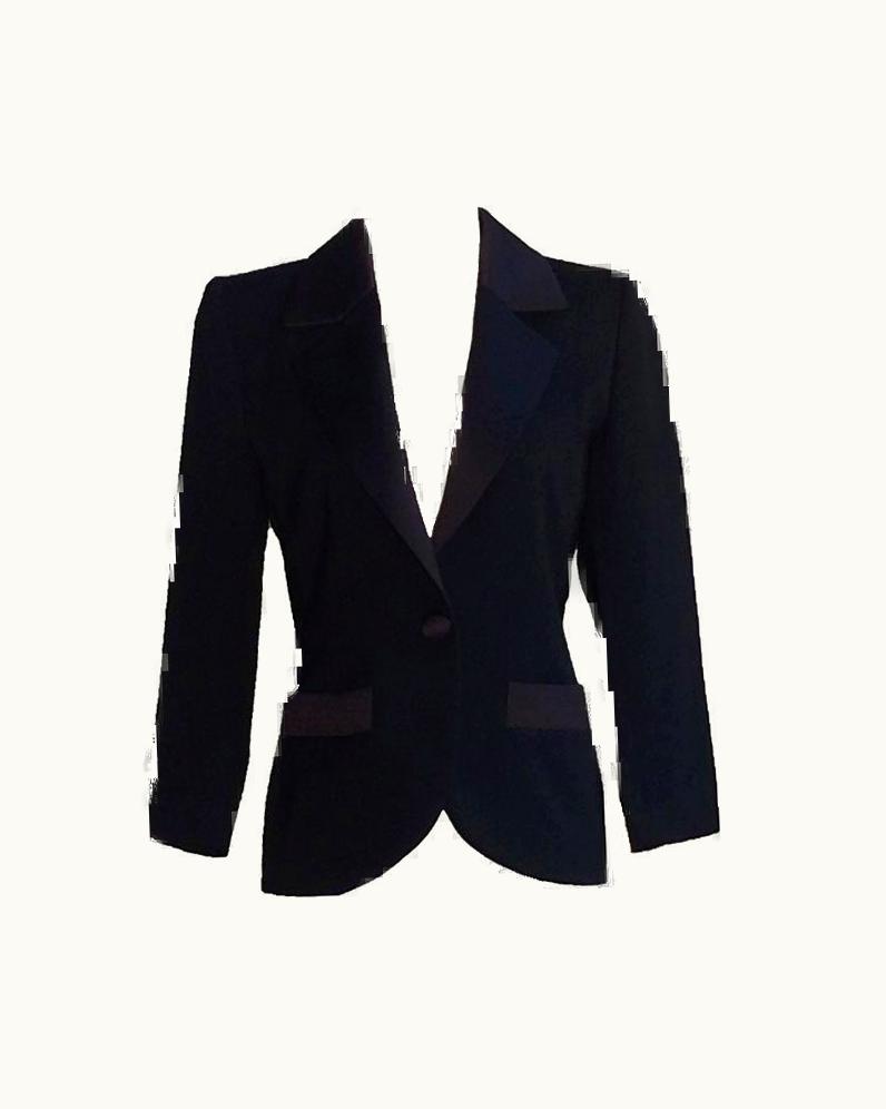 Saint Laurent Yves Saint Laurent YSL Black 'Le Smoking' Redux Tuxedo Jacket Blazer