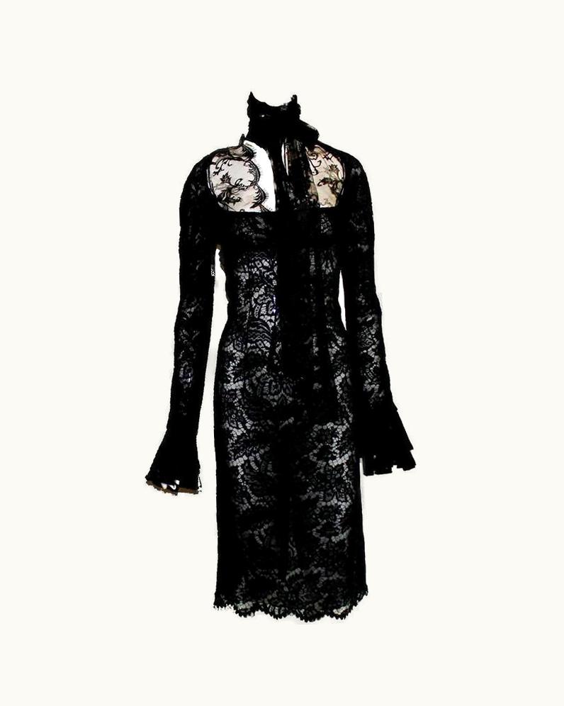 Saint Laurent Gorgeous Yves Saint Laurent By Tom Ford YSL Black Lace Dress