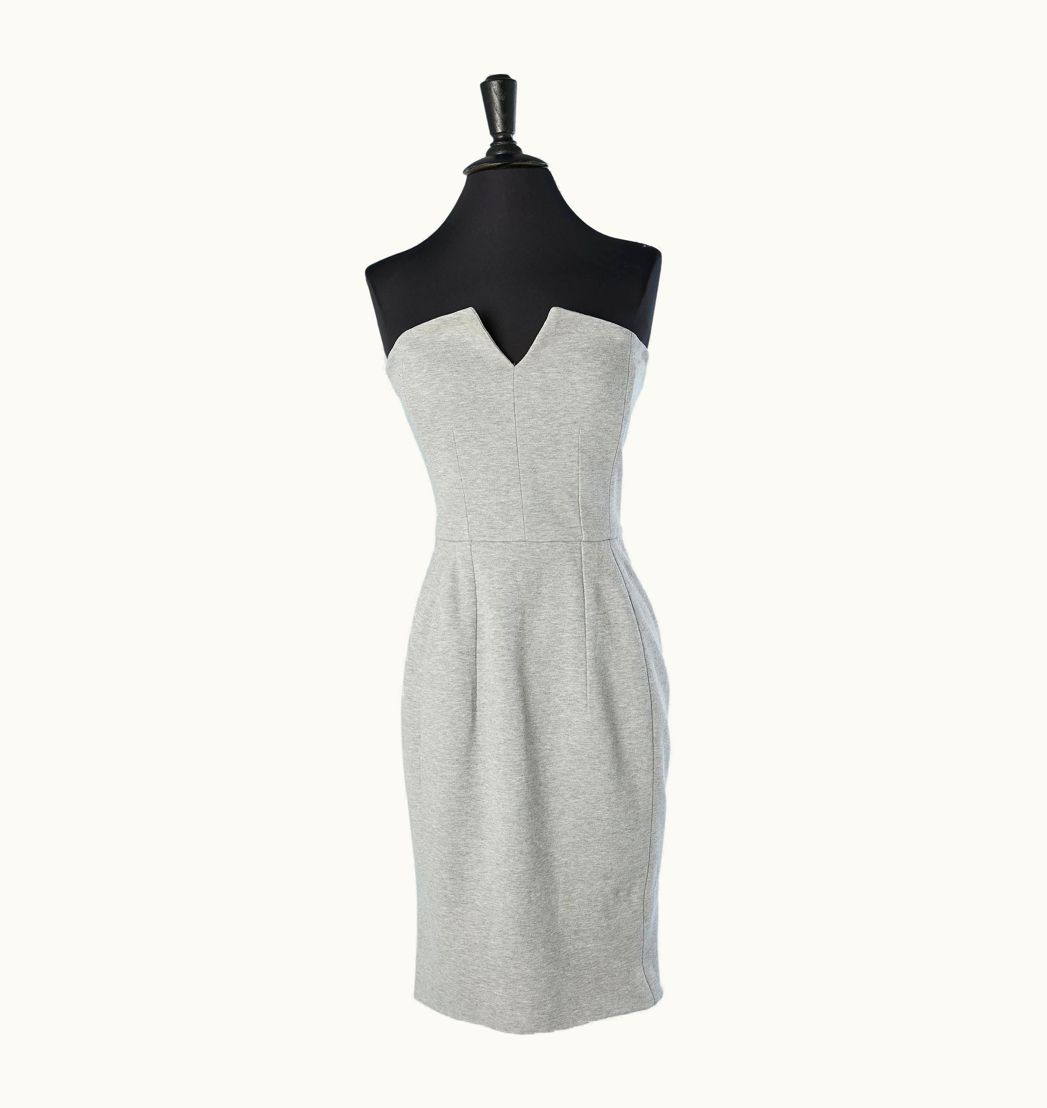 Saint Laurent Grey Bustier Dress In Cotton Jersey Yves Saint Laurent S/S 2008