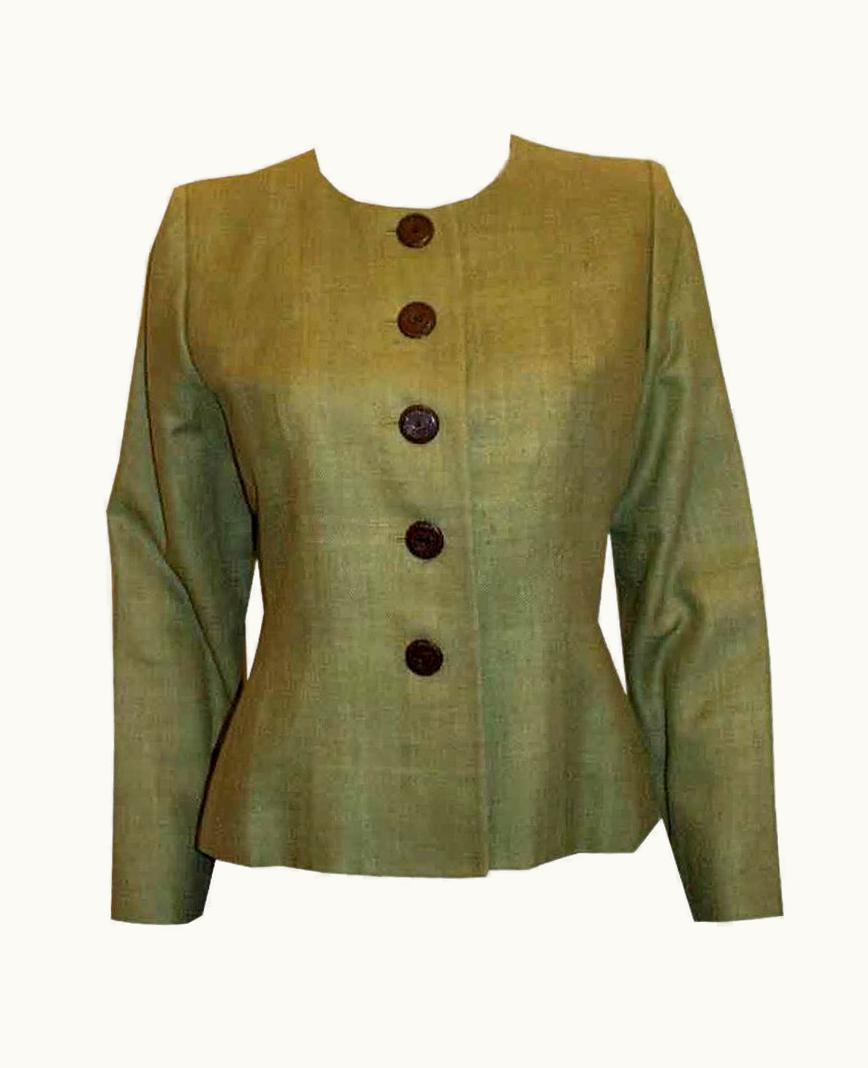 Saint Laurent Yves Saint Laurent Rive Gauche Raw Silk Jacket