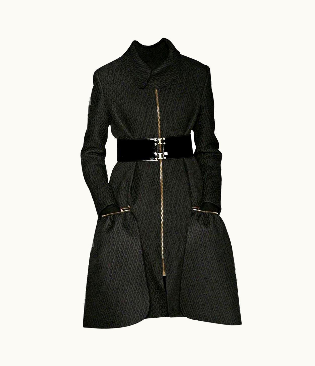 Saint Laurent Yves Saint Laurent YSL AW 2008 Runway Naomi Campbell Quilted Coat