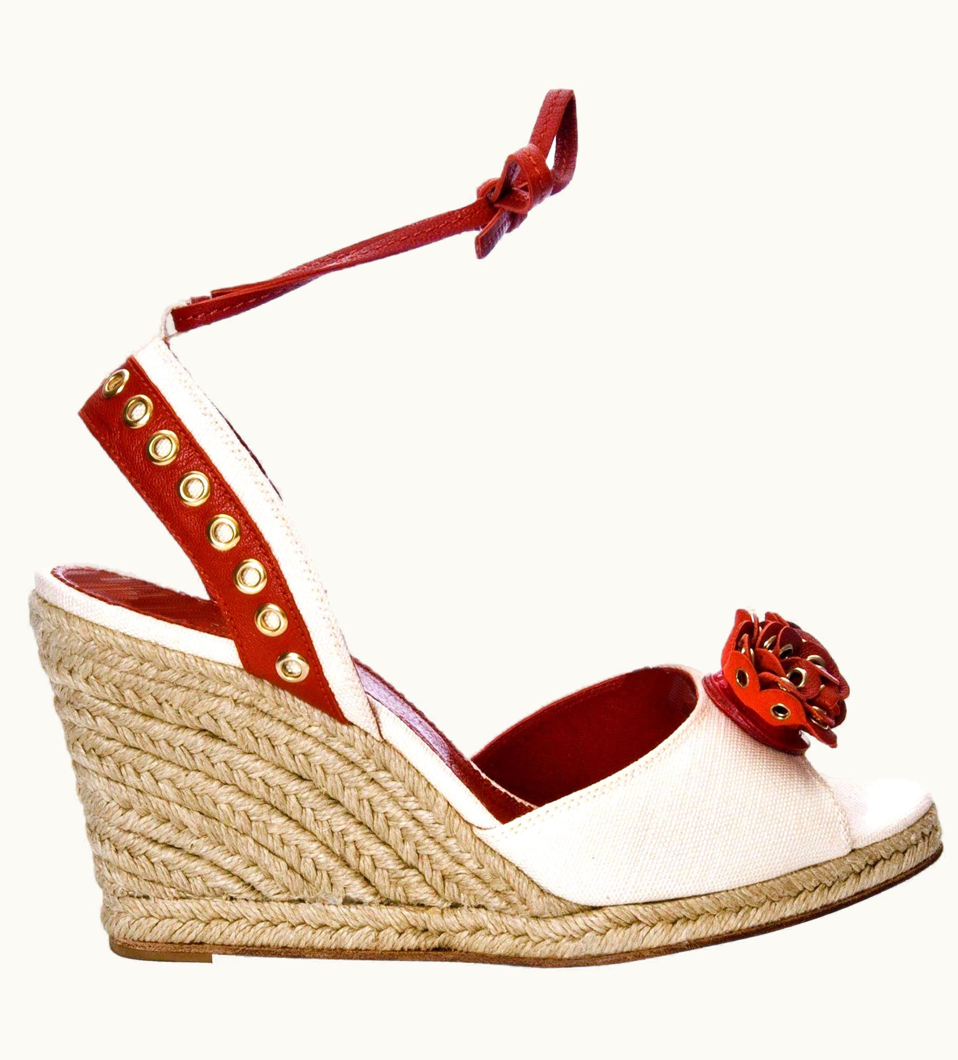 Saint Laurent Tom Ford For Yves Saint Laurent YSL Wedge Platform Espadrille Heels