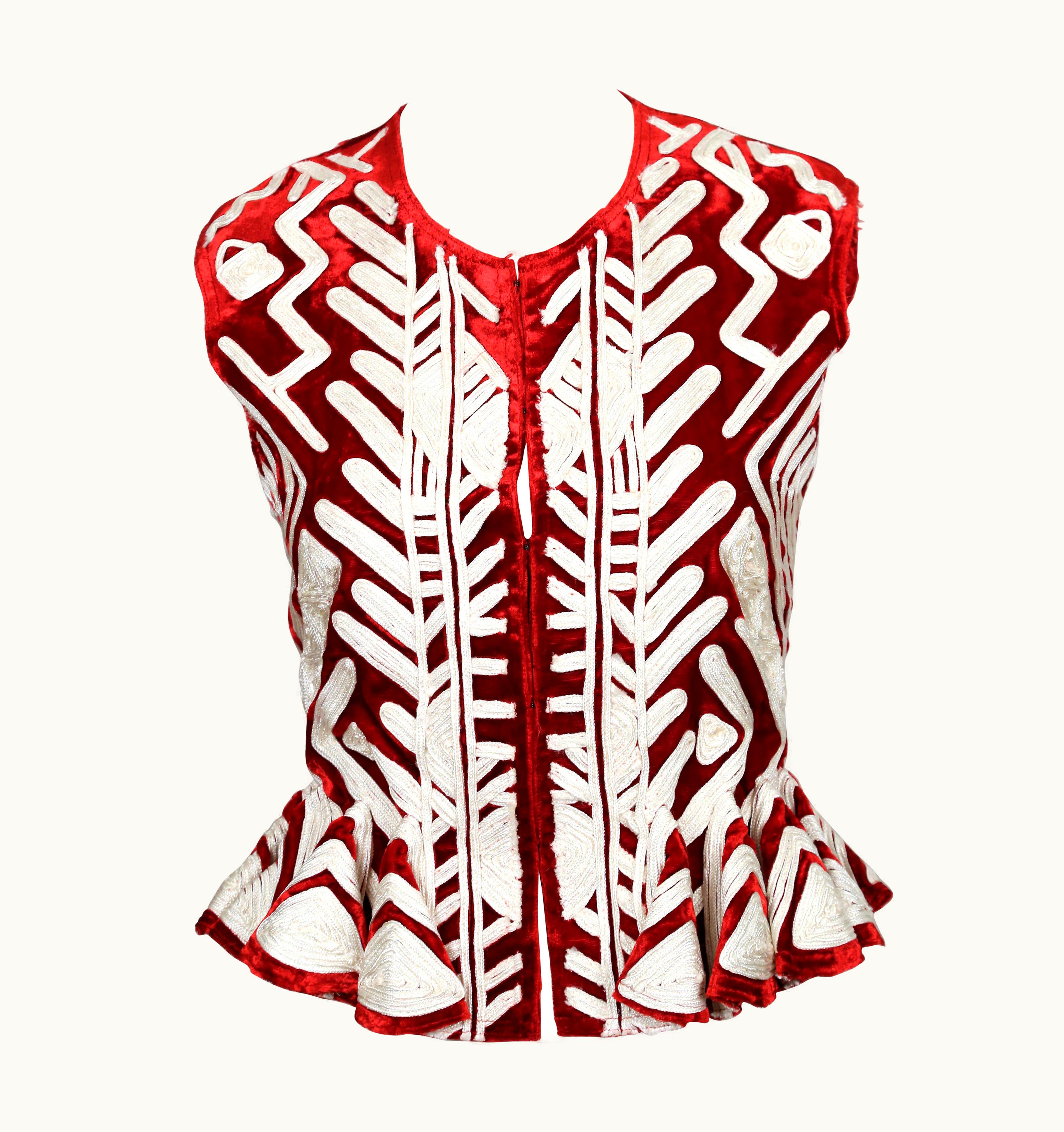 Saint Laurent 2002 Tom Ford For Yves Saint Laurent Claret Embroidered Runway Jacket