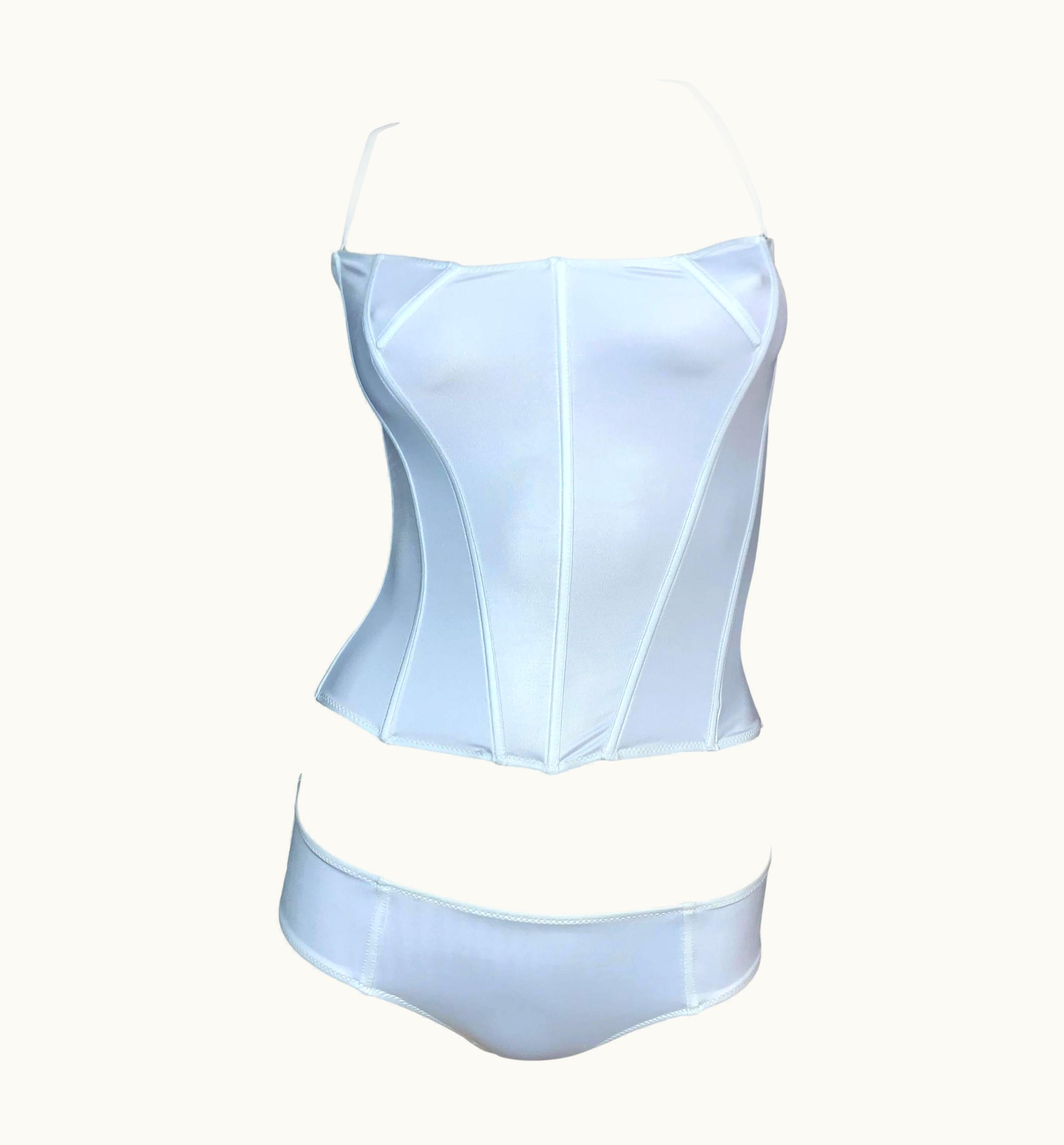 Saint Laurent S/S 2001 Yves Saint Laurent Tom Ford Pearl Bustier Bikini Lingerie Set