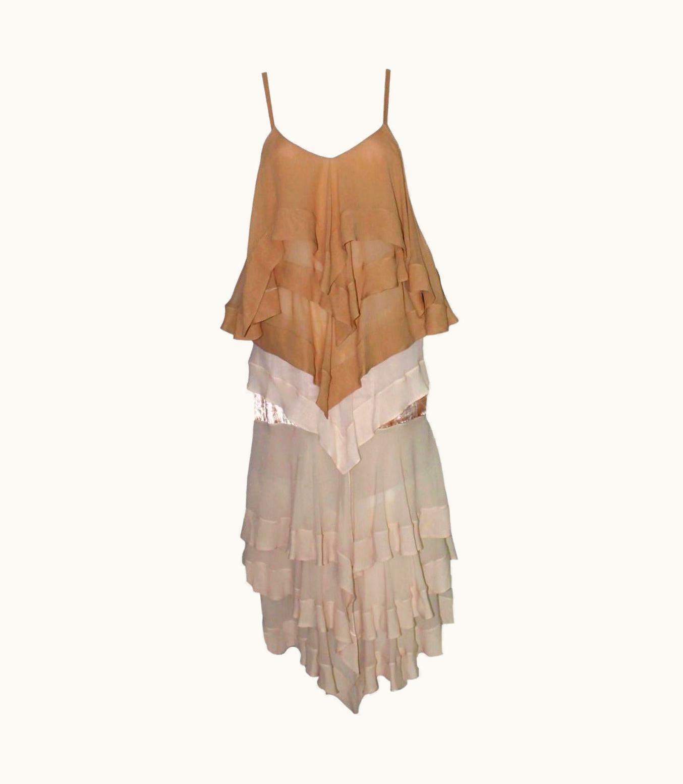 Saint Laurent Yves Saint Laurent YSL By Tom Ford Spring 2004 Layered Silk Dress