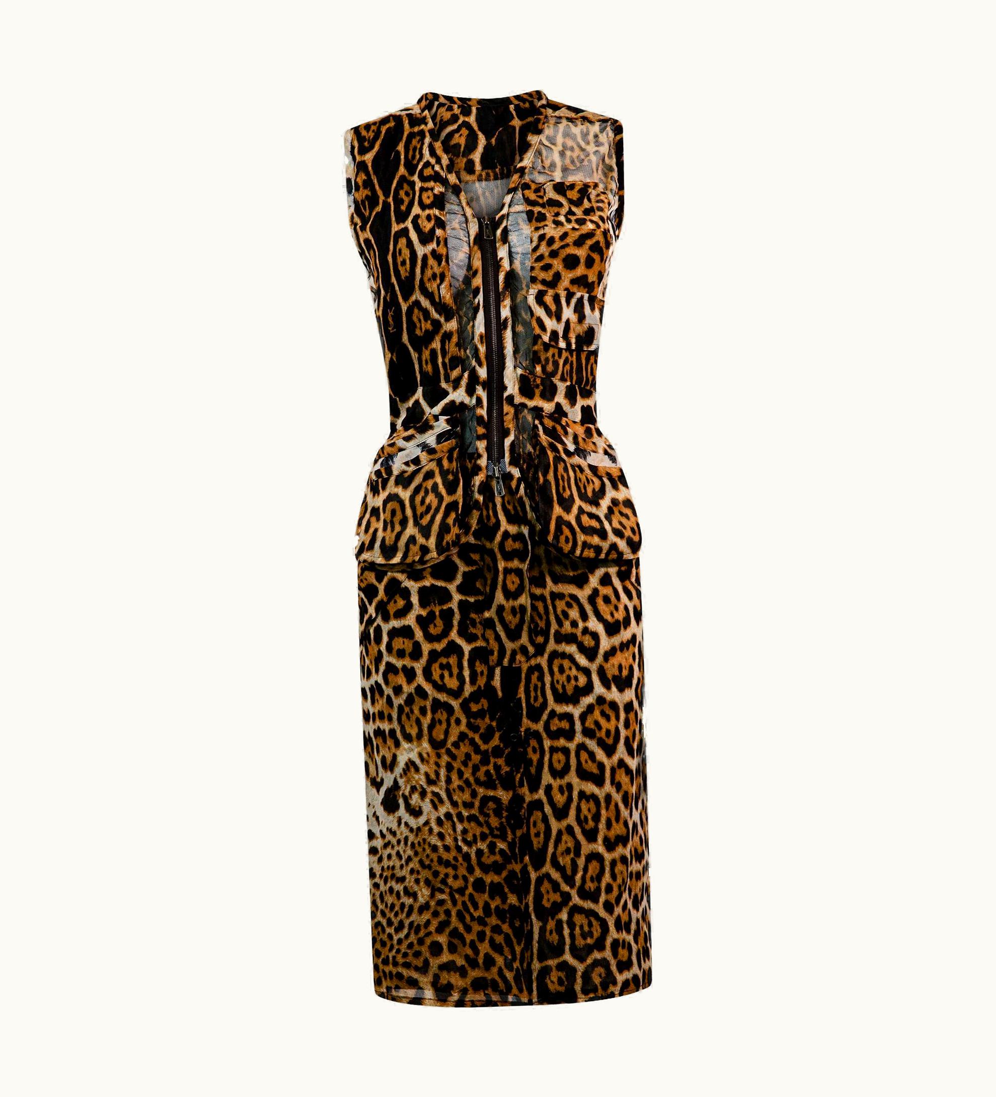 Saint Laurent Yves Saint Laurent By Tom Ford S/S 2002 Runway Sheer Silk Two-Piece