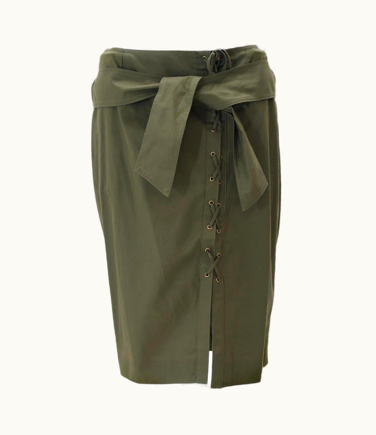 Saint Laurent Yves Saint Laurent By Tom Ford S/S-2002 Cotton Laced Safari Skirt