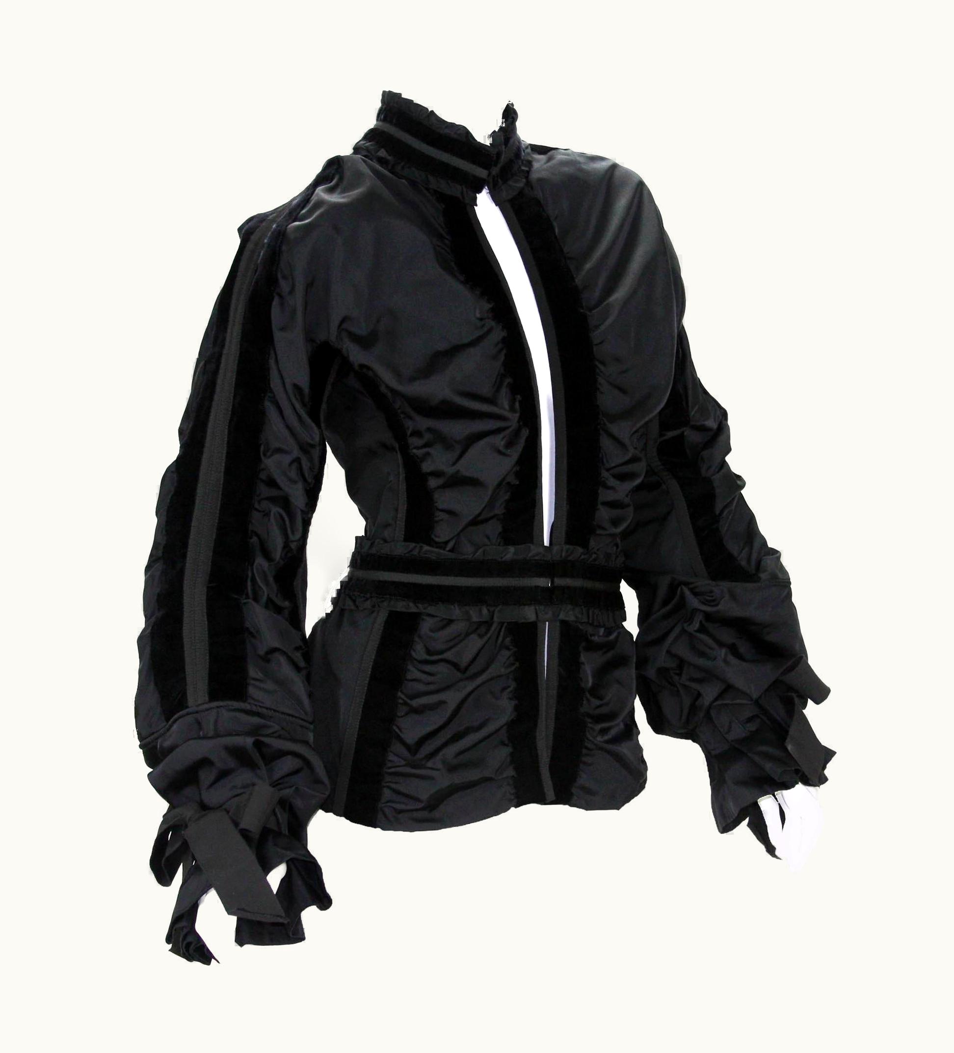 Saint Laurent Tom Ford For Yves Saint Laurent AW 2002 Collection Black Taffeta Velvet Jacket