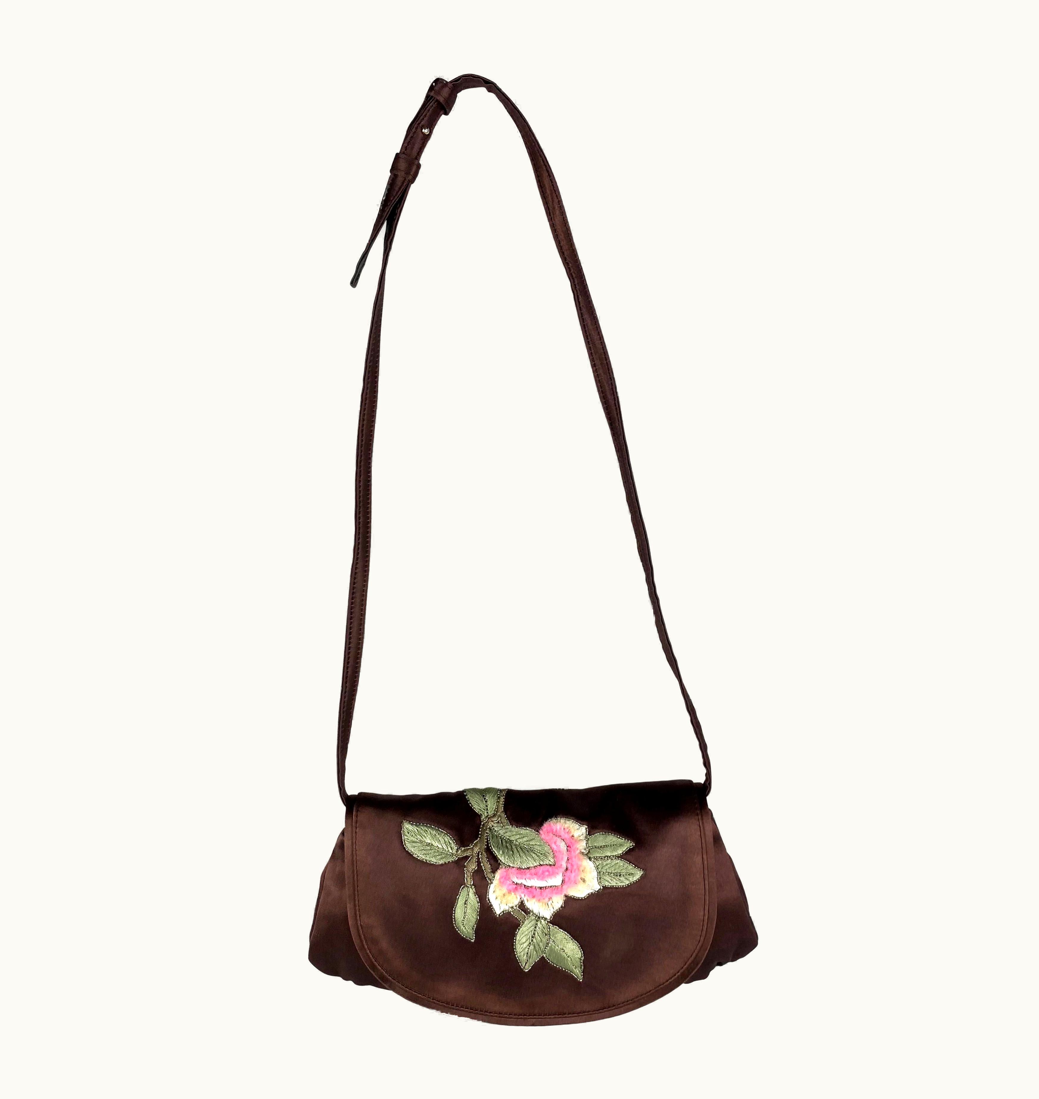 Saint Laurent AW 2004 Yves Saint Laurent By Tom Ford Chinoiserie Ostrich Feather Satin Bag