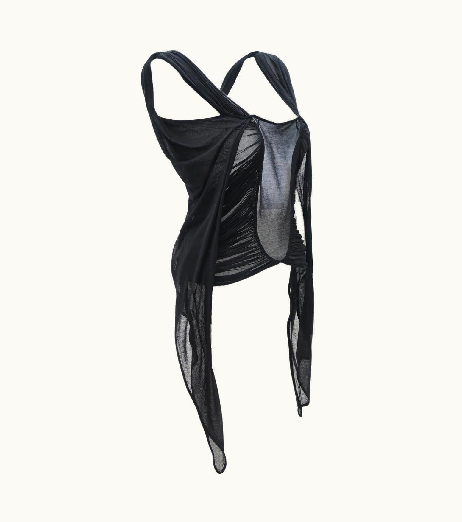 Saint Laurent Yves Saint Laurent By Tom Ford AW-2003 Cotton Jersey Draped Sleeveless Top