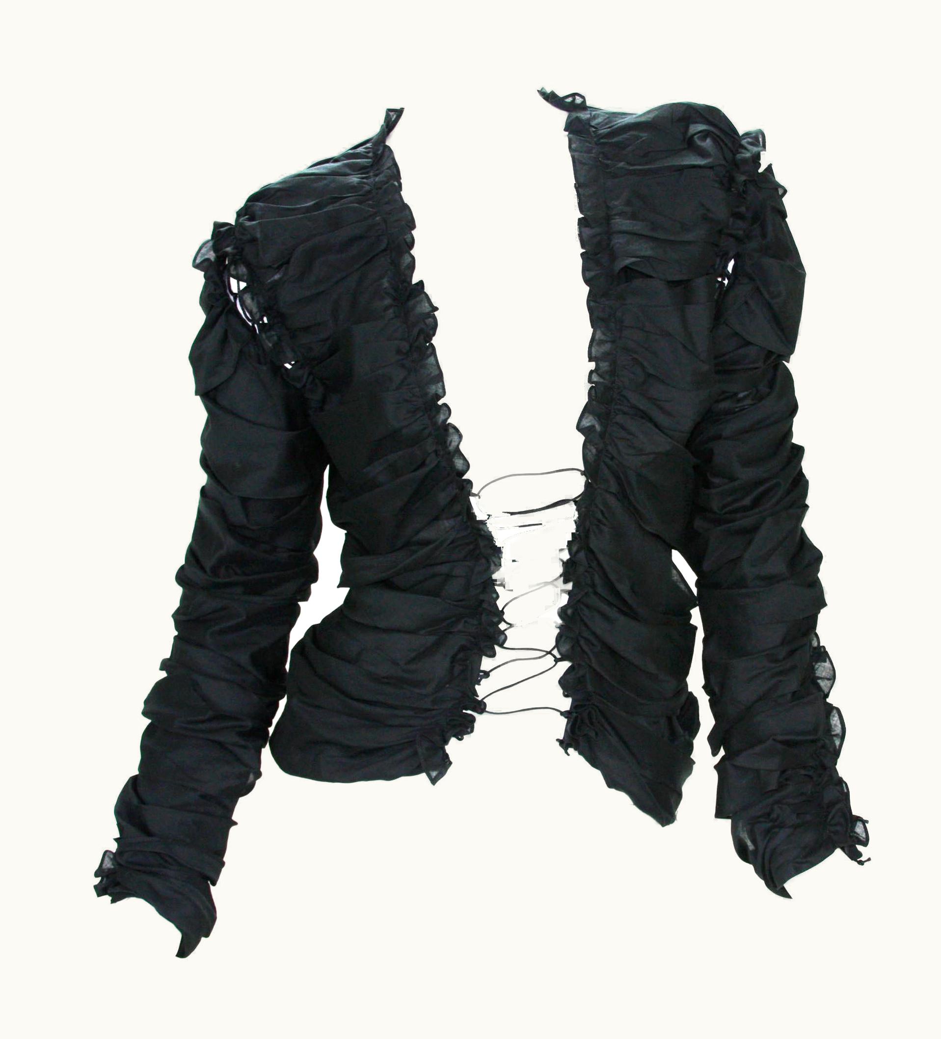 Saint Laurent Tom Ford For Yves Saint Laurent AW 2001 Black Lace-Up Top