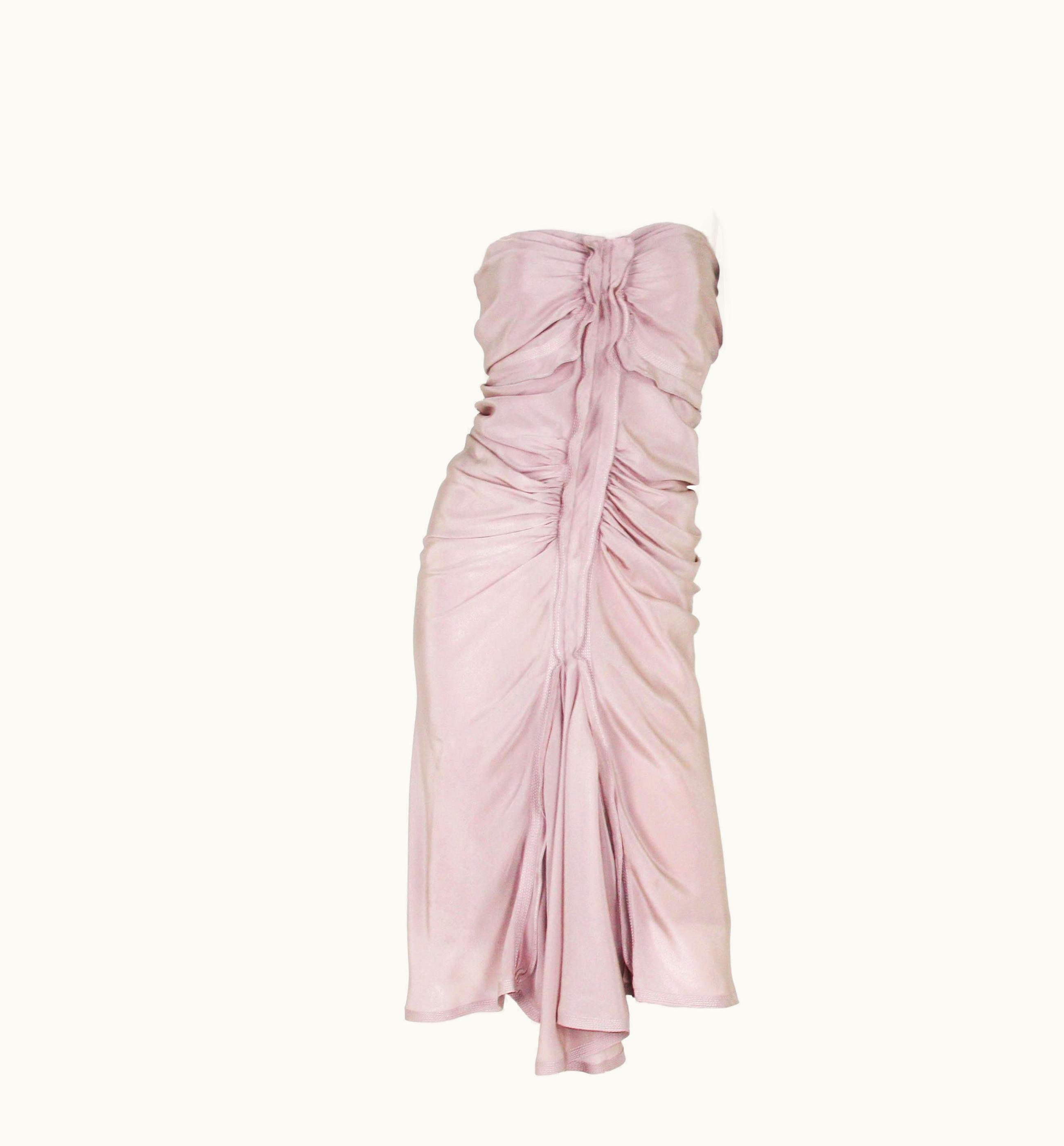 Saint Laurent Tom Ford For Yves Saint Laurent Fall 2003 Draped Silk Corset Dress Fr. 38 - Us